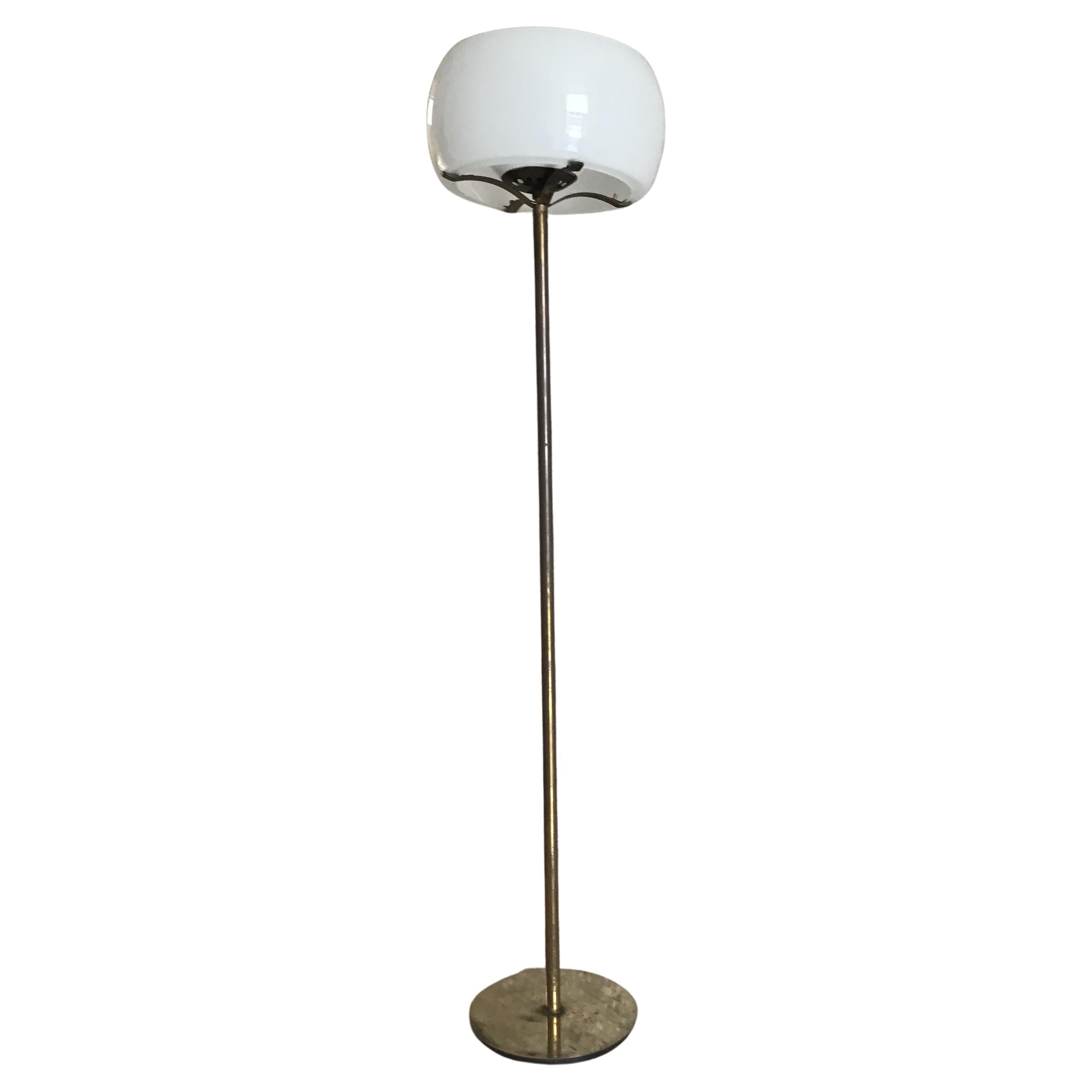 Vico Magistretti #Floor Lamp Brass Glass, 1960, Italy  For Sale