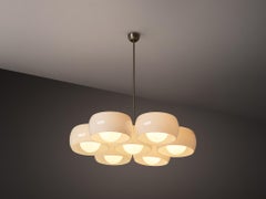 Vico Magistretti for Artemide Chandelier 'Eptaclinio' in Opaline Glass