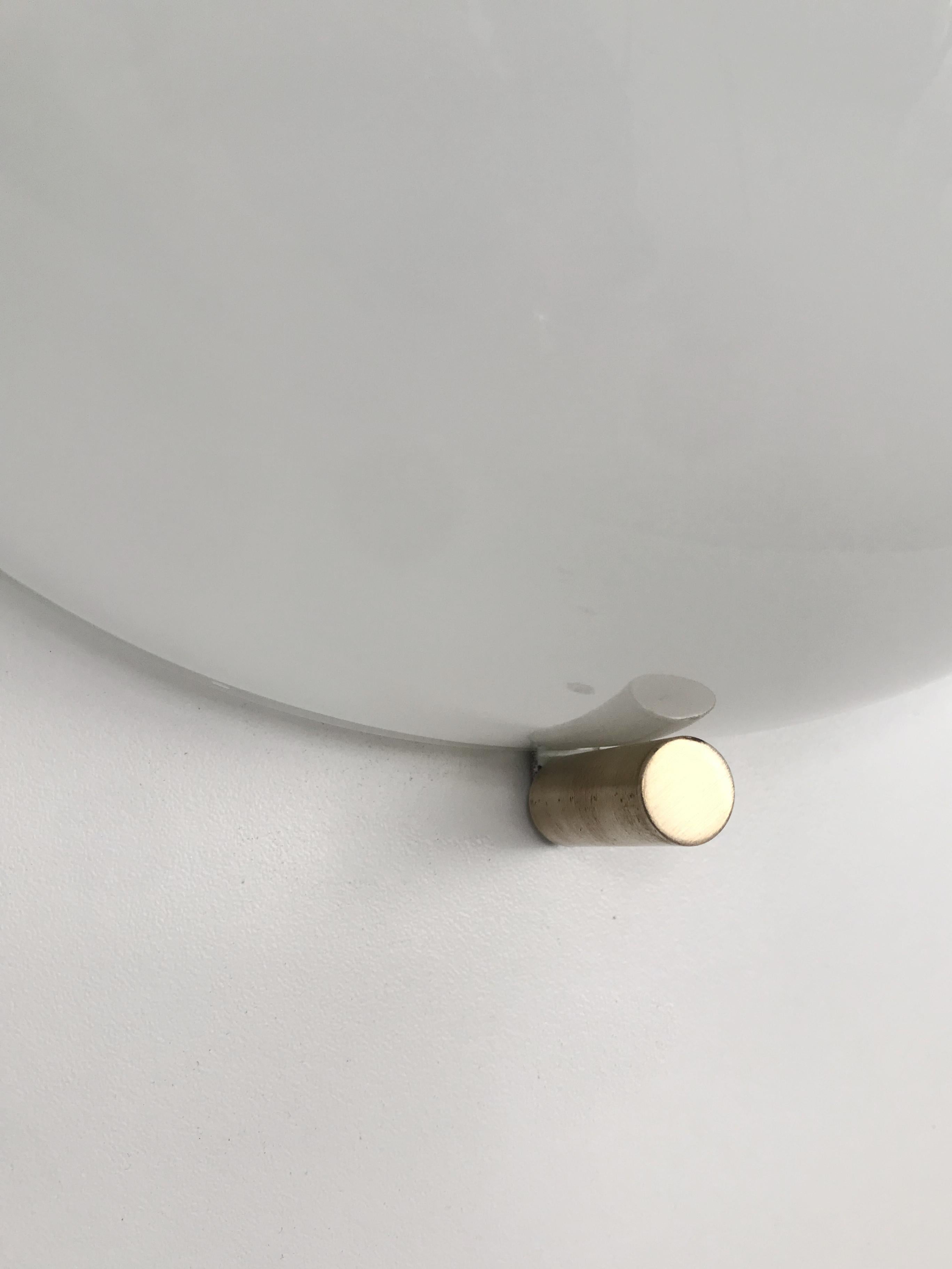 Vico Magistretti for Artemide Italian Glass Brass Mania Sconces Wall lamps 1960s 8