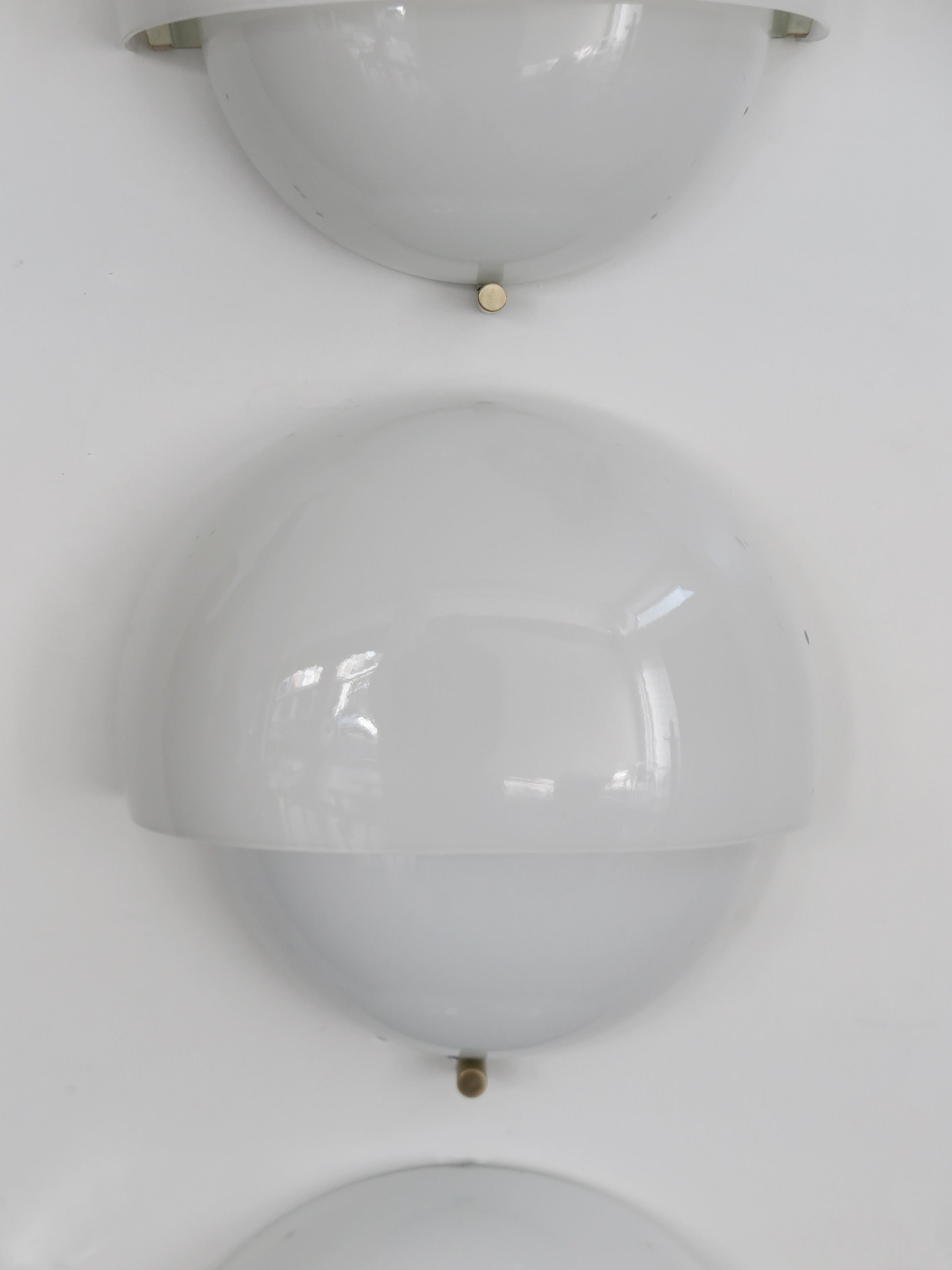 Vico Magistretti for Artemide Italian Glass Brass Mania Sconces Wall lamps 1960s 3
