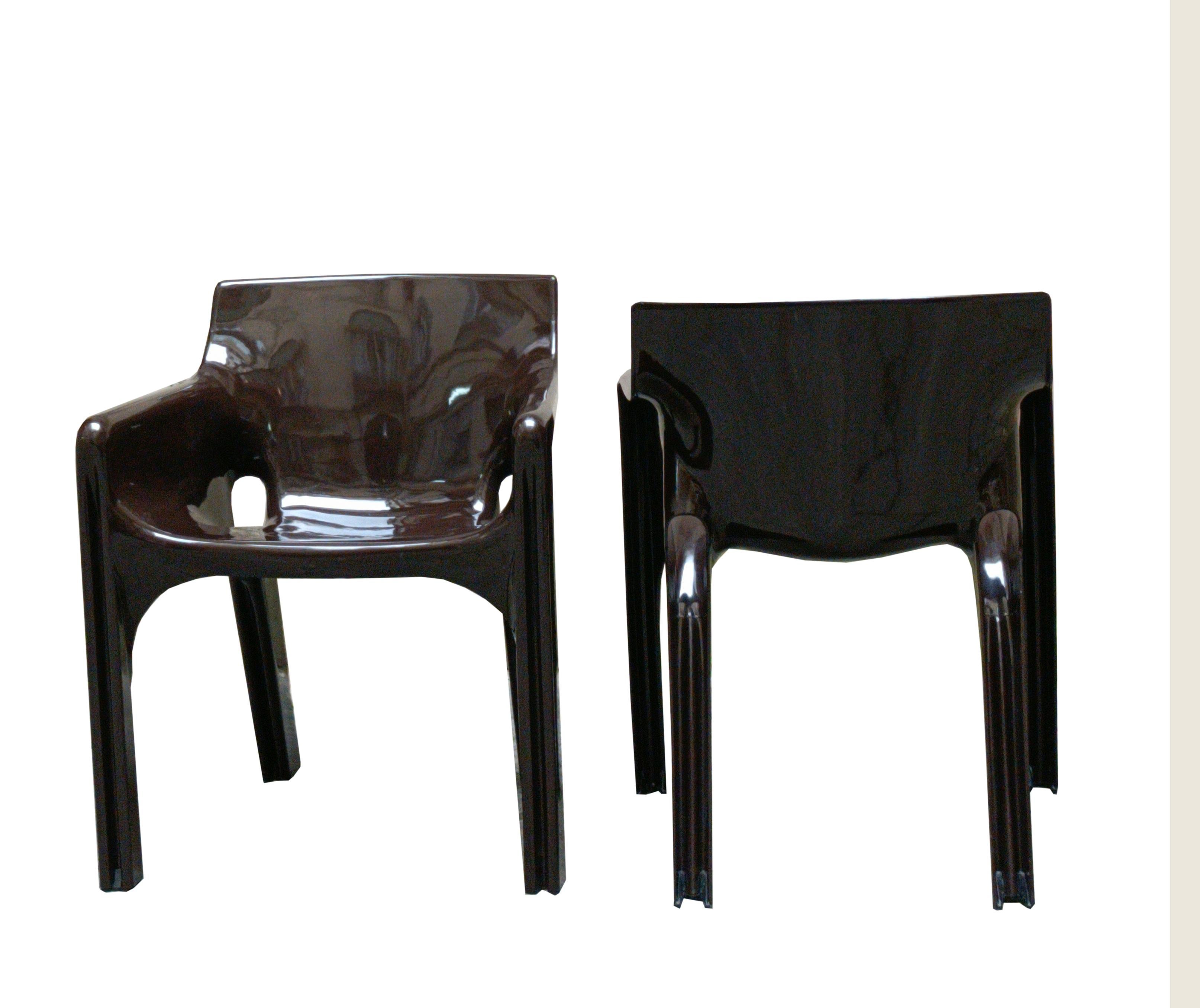 Italian Vico Magistretti for Artemide Pair of Brown 