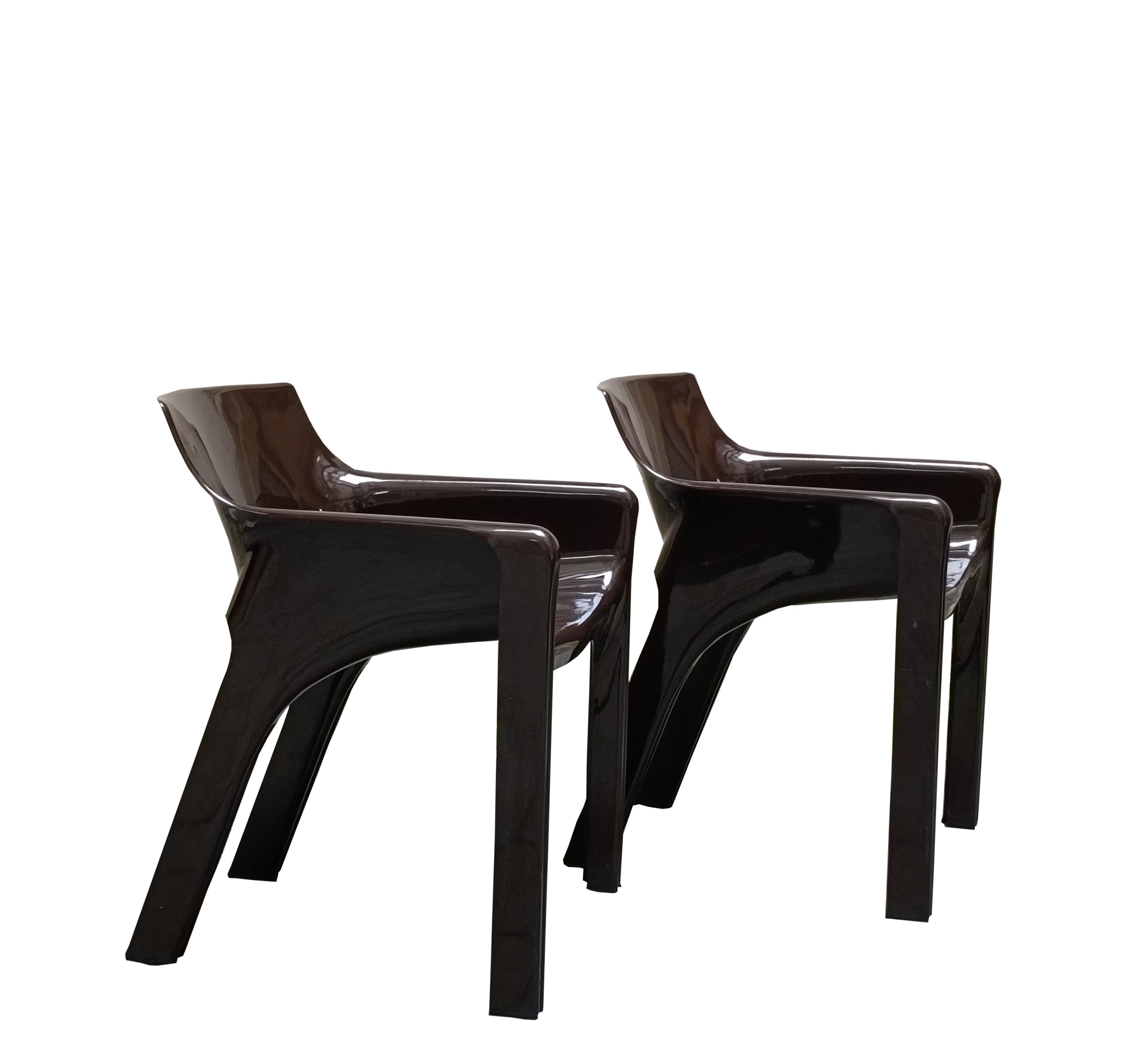 Vico Magistretti for Artemide Pair of Brown 