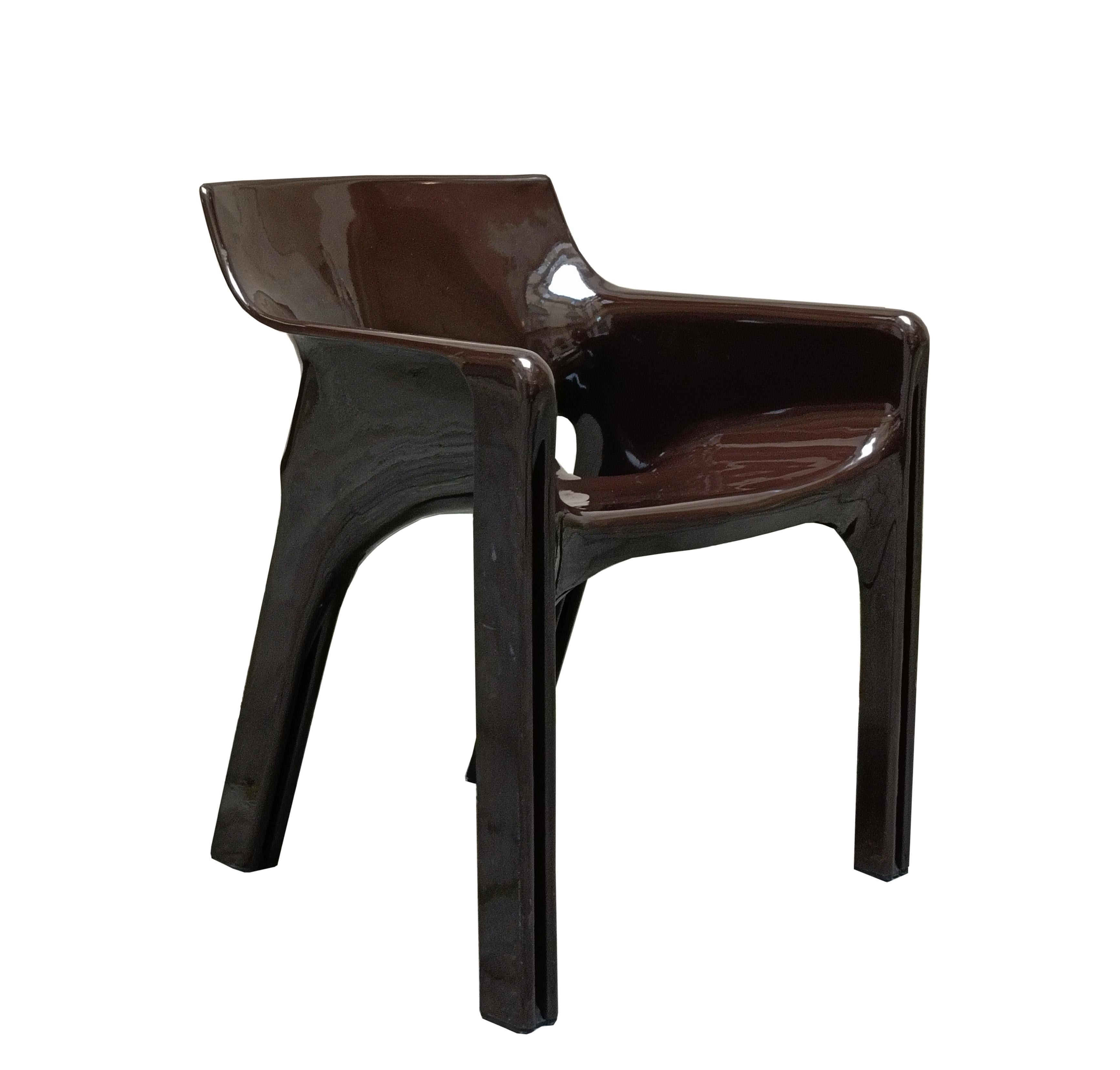 Plastic Vico Magistretti for Artemide Pair of Brown 