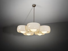 Vico Magistretti for Artemide ‘Pentaclinio’ Chandelier in Opaline Glass