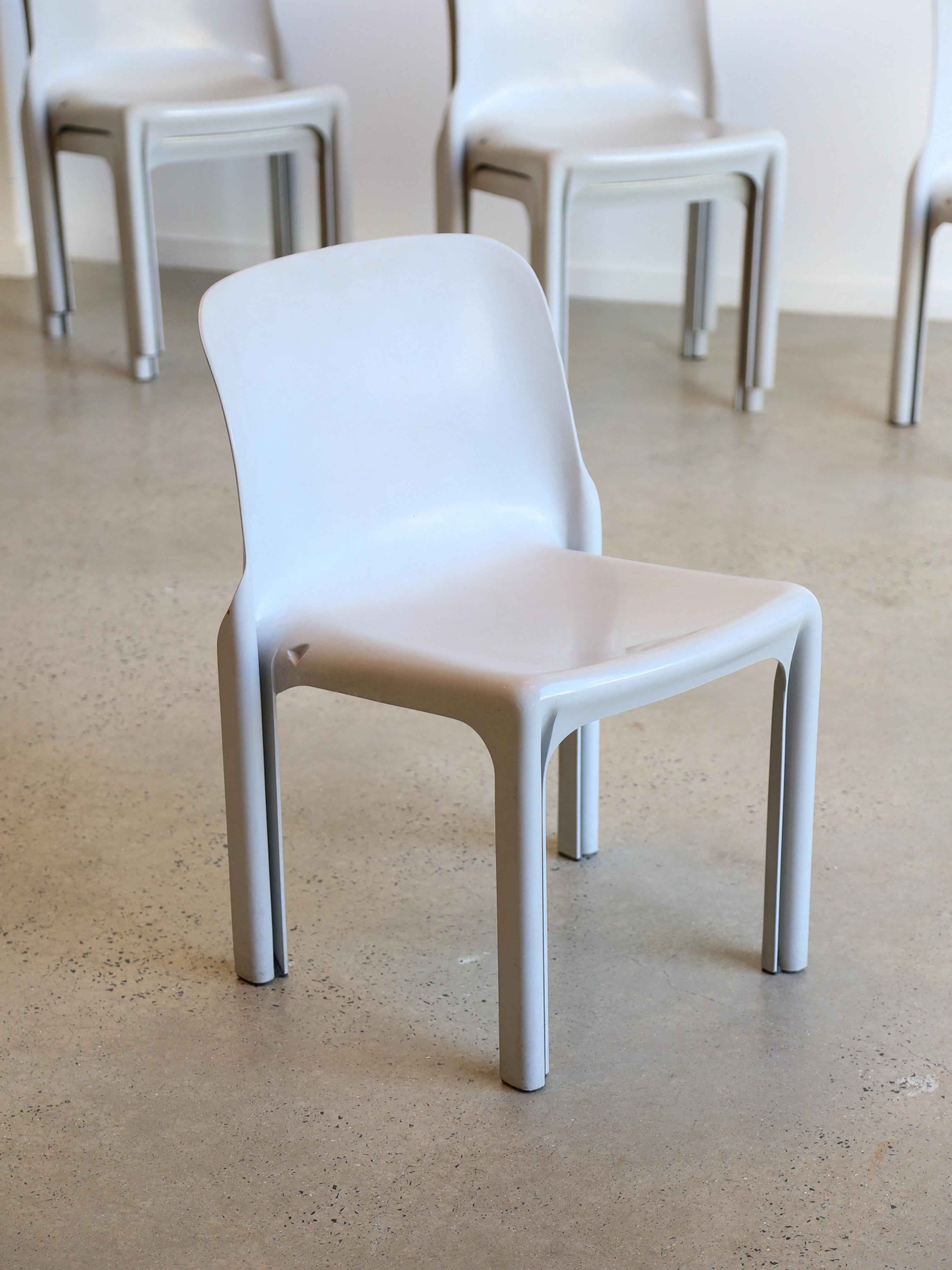 Vico Magistretti for Artemide Selene Set of Six Dining Chairs 1969 In Good Condition In Byron Bay, NSW