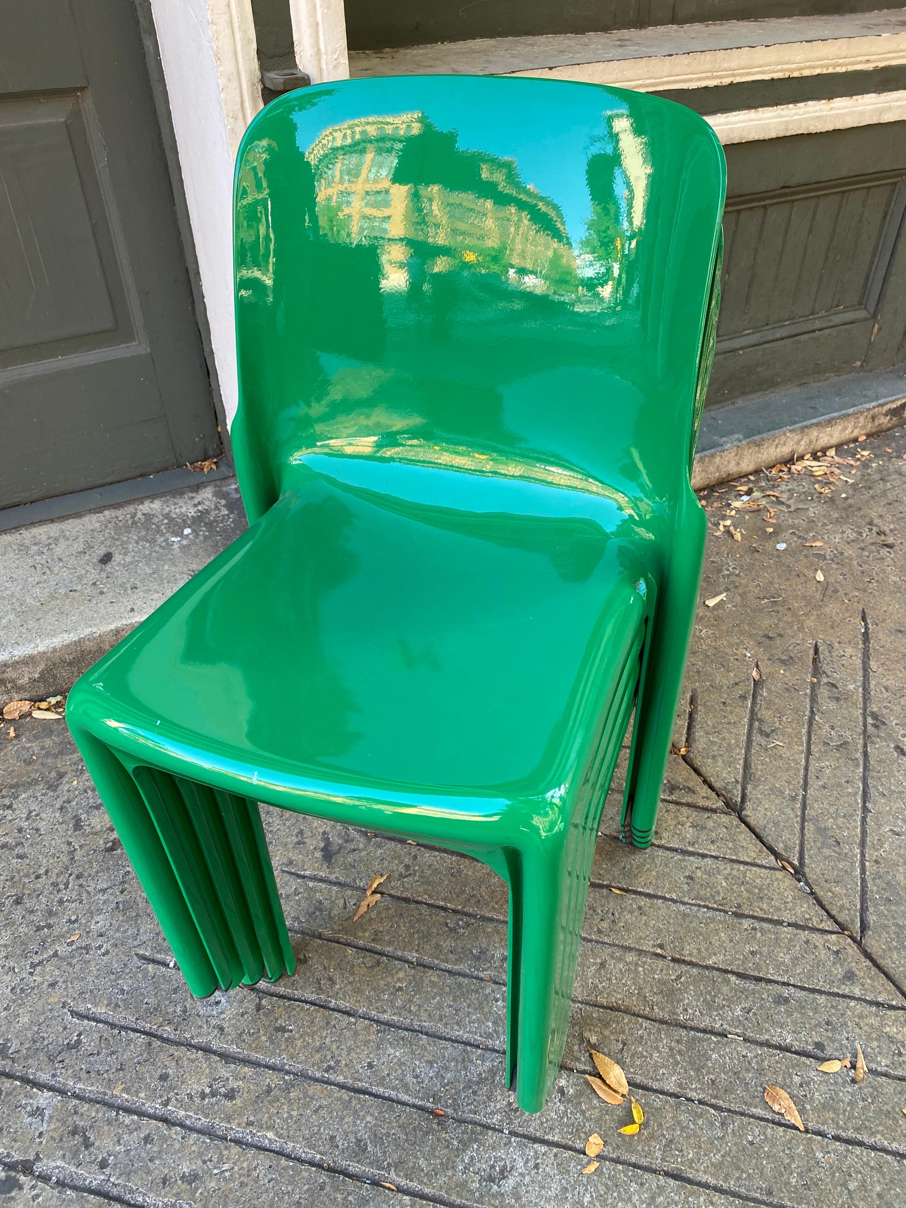 Mid-Century Modern Vico Magistretti for Artemide Selene Stacking Chairs
