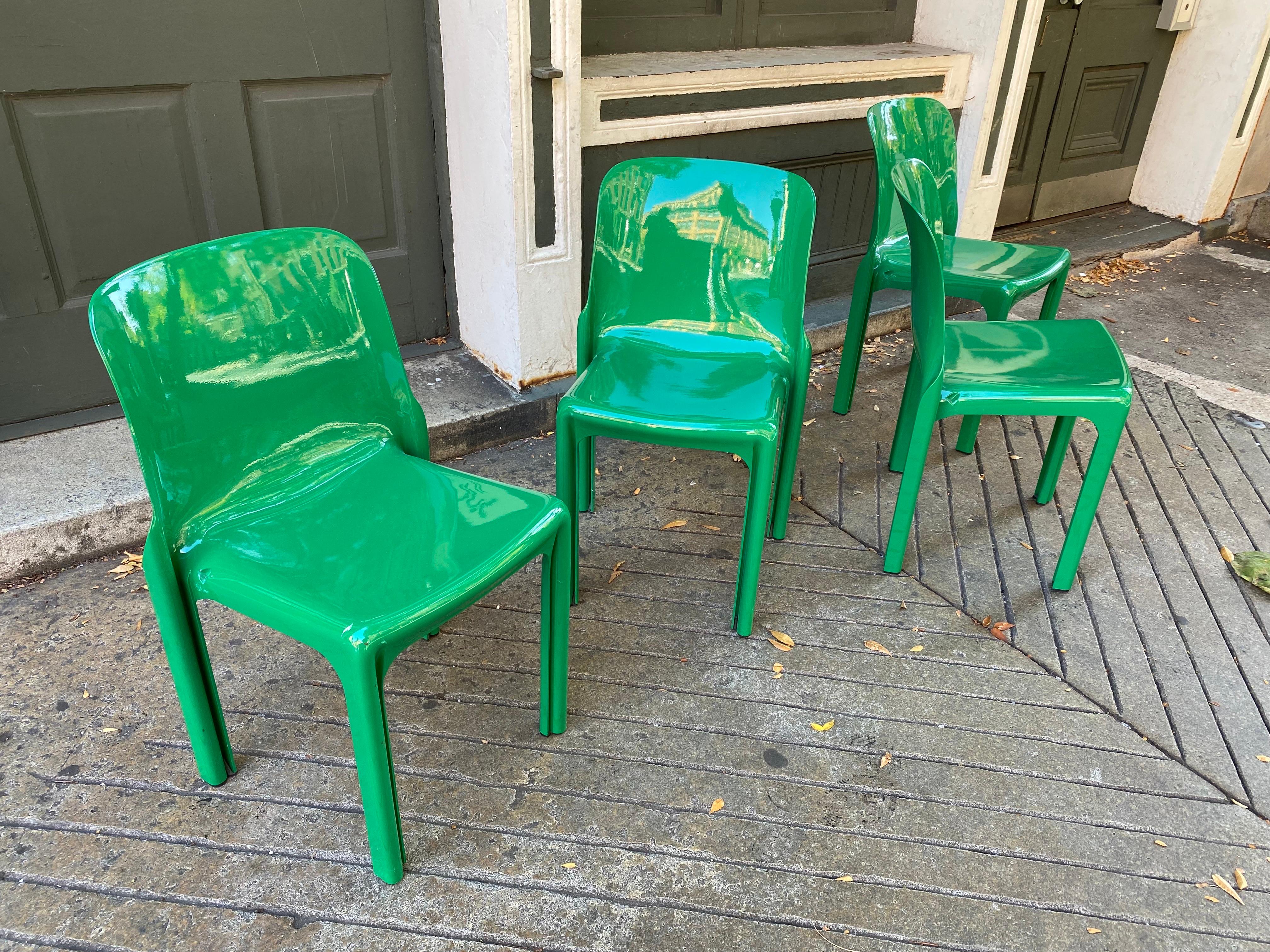 Plastic Vico Magistretti for Artemide Selene Stacking Chairs