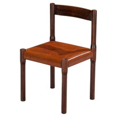 Vico Magistretti for Cassina Carimate Dining Chair in Leather & Dark Wood