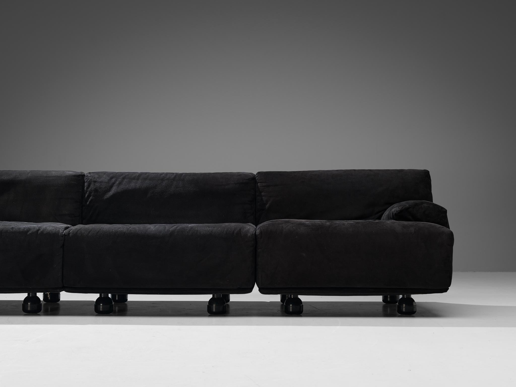 Suede Vico Magistretti for Cassina 'Fiandra' Modular Sofa  For Sale