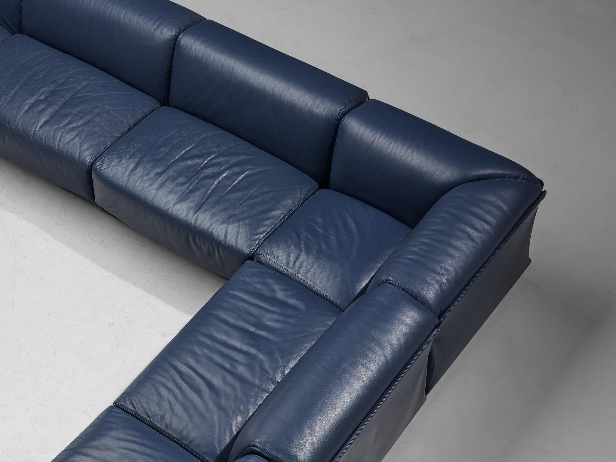 Vico Magistretti pour Cassina Canapé sectionnel 'Fiandra' avec pouf  Bon état - En vente à Waalwijk, NL