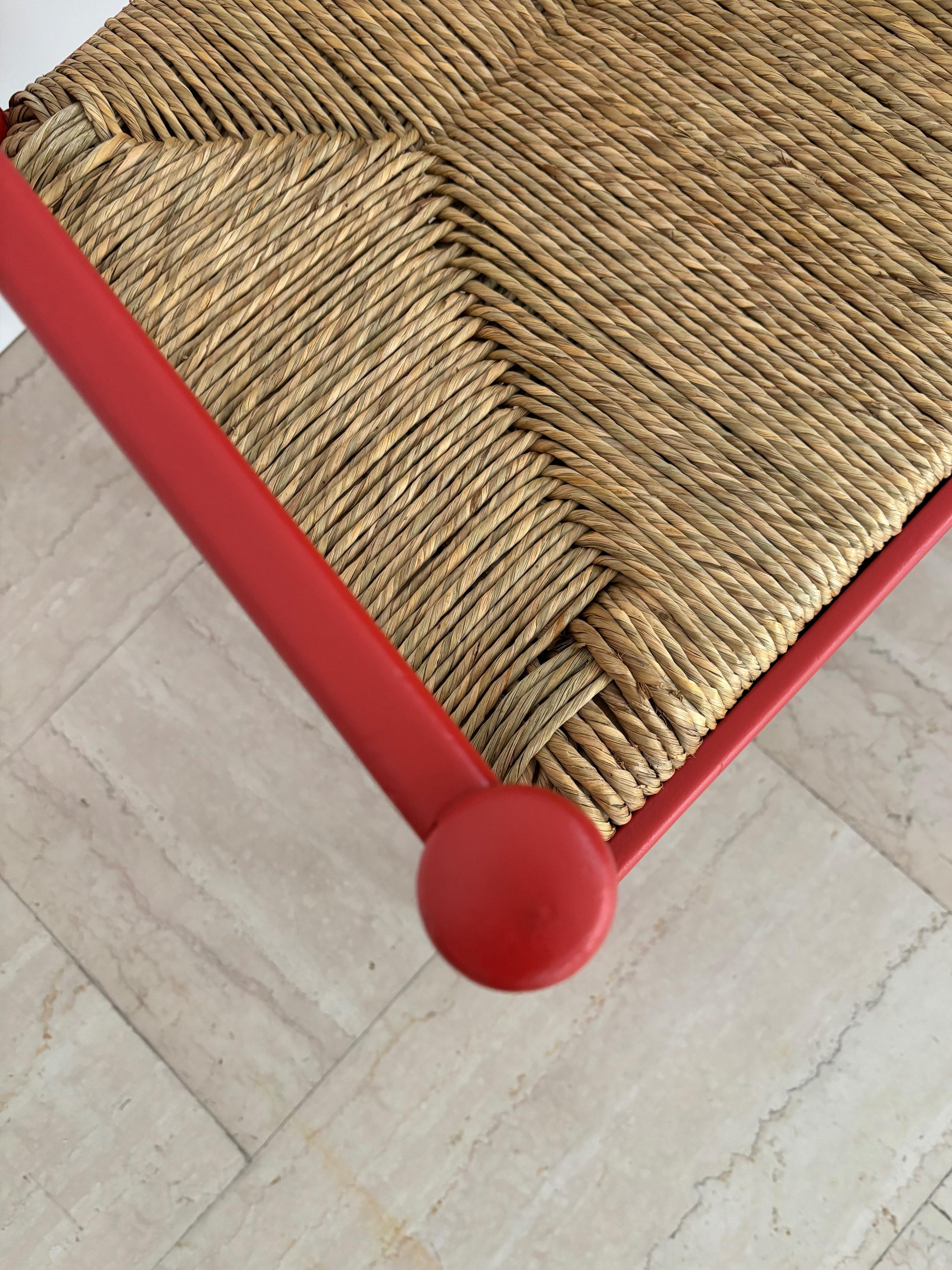 Vico Magistretti For Cassina Italian Red Dining Chairs Carimate Ser, 1960s For Sale 6