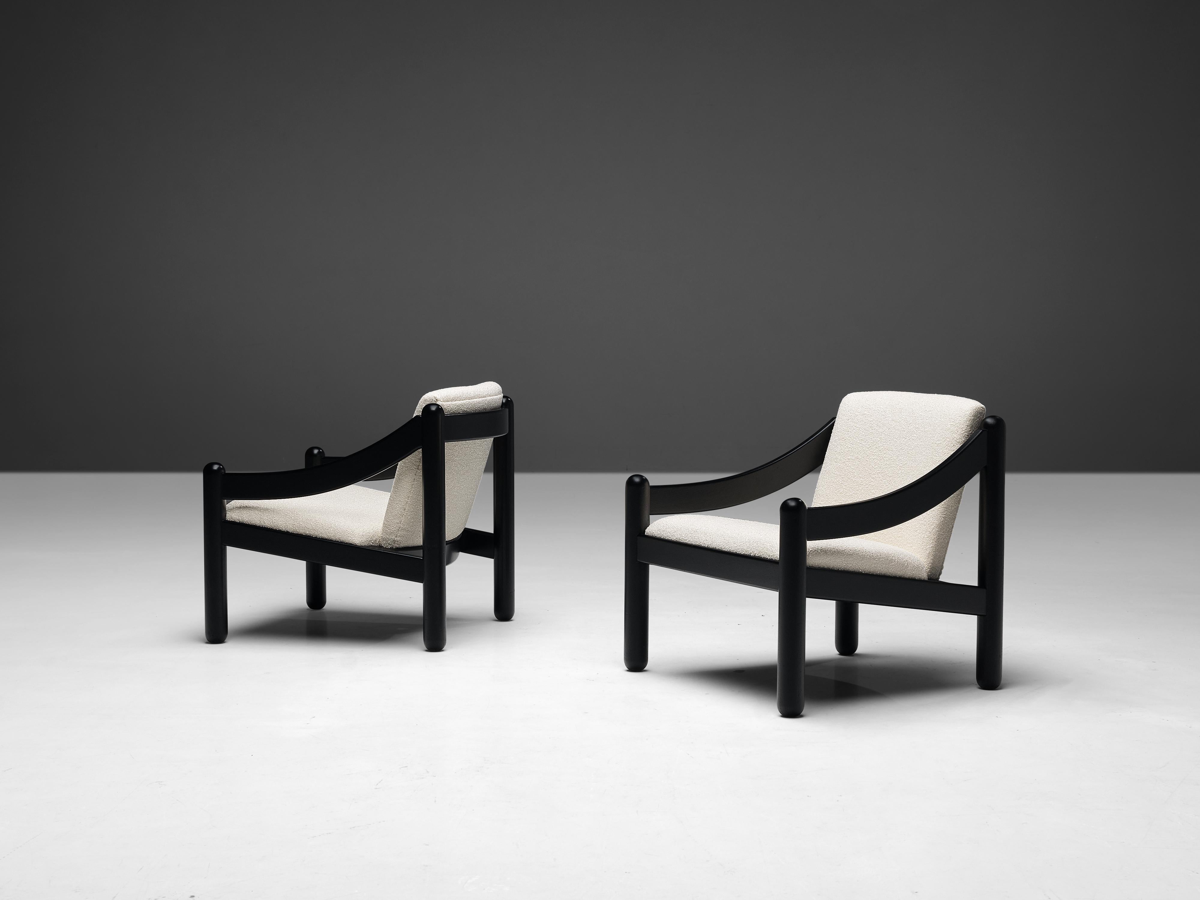 Mid-Century Modern Vico Magistretti for Cassina Pair of ‘Carimate’ Lounge Chairs For Sale
