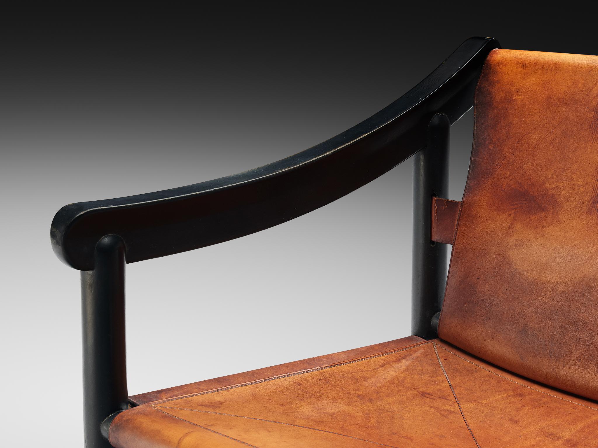 Set aus sechs Sesseln '905' aus cognacfarbenem Leder von Vico Magistretti für Cassina im Angebot 3
