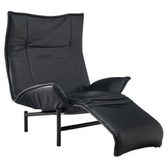 Vico Magistretti for Cassina Veranda Lounge Chair in Black Leather