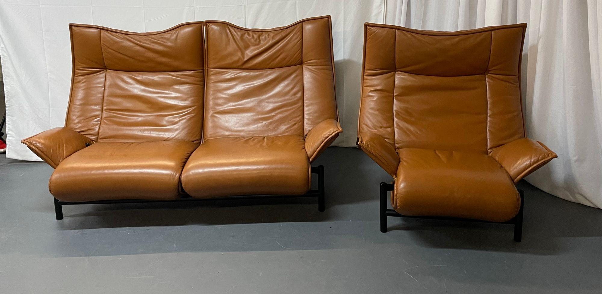 Vico Magistretti for Cassina Veranda Sofa, Two-Seater, Leather, Italian Modern For Sale 5