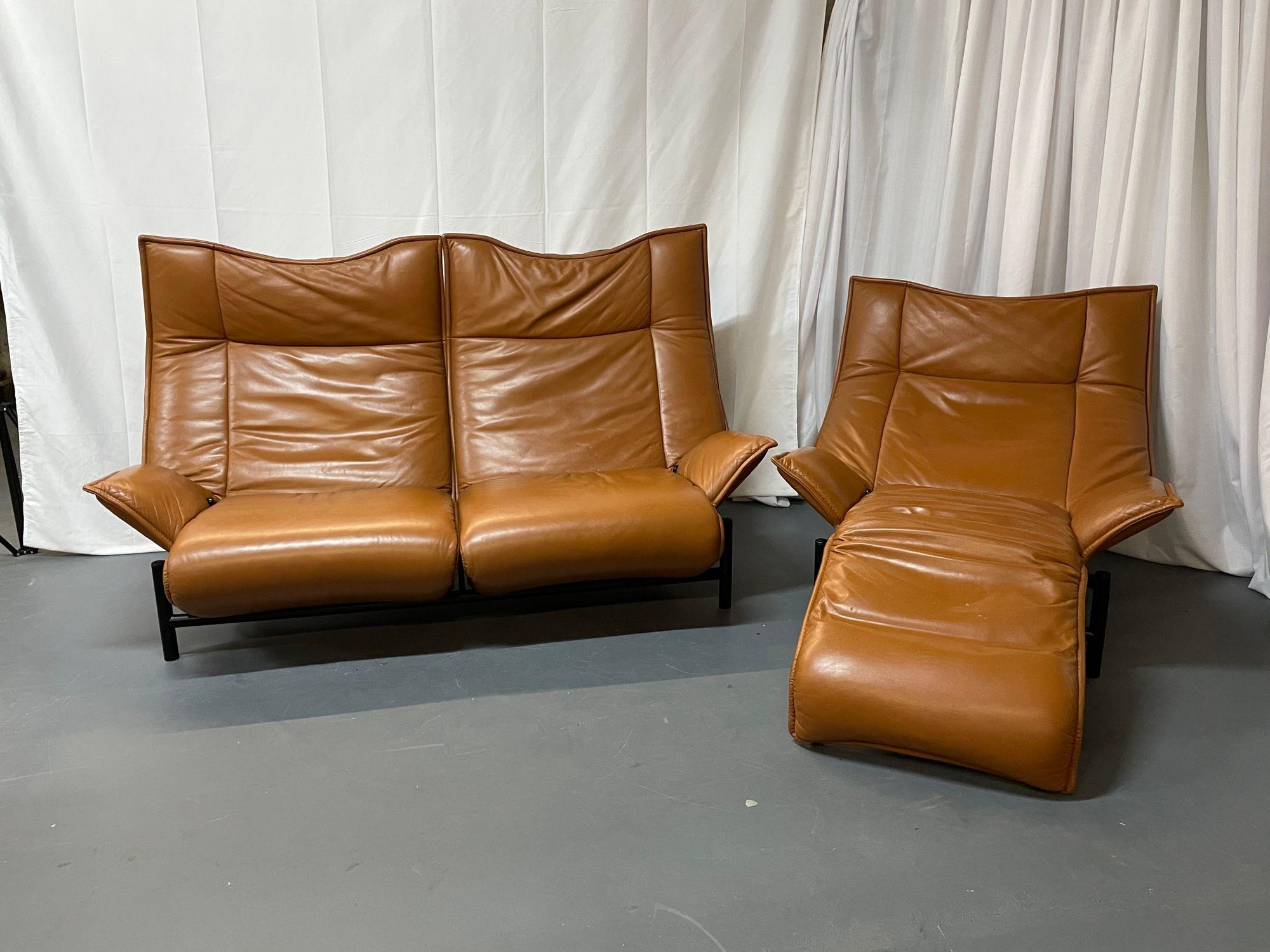 Vico Magistretti for Cassina Veranda Sofa, Two-Seater, Leather, Italian Modern For Sale 6
