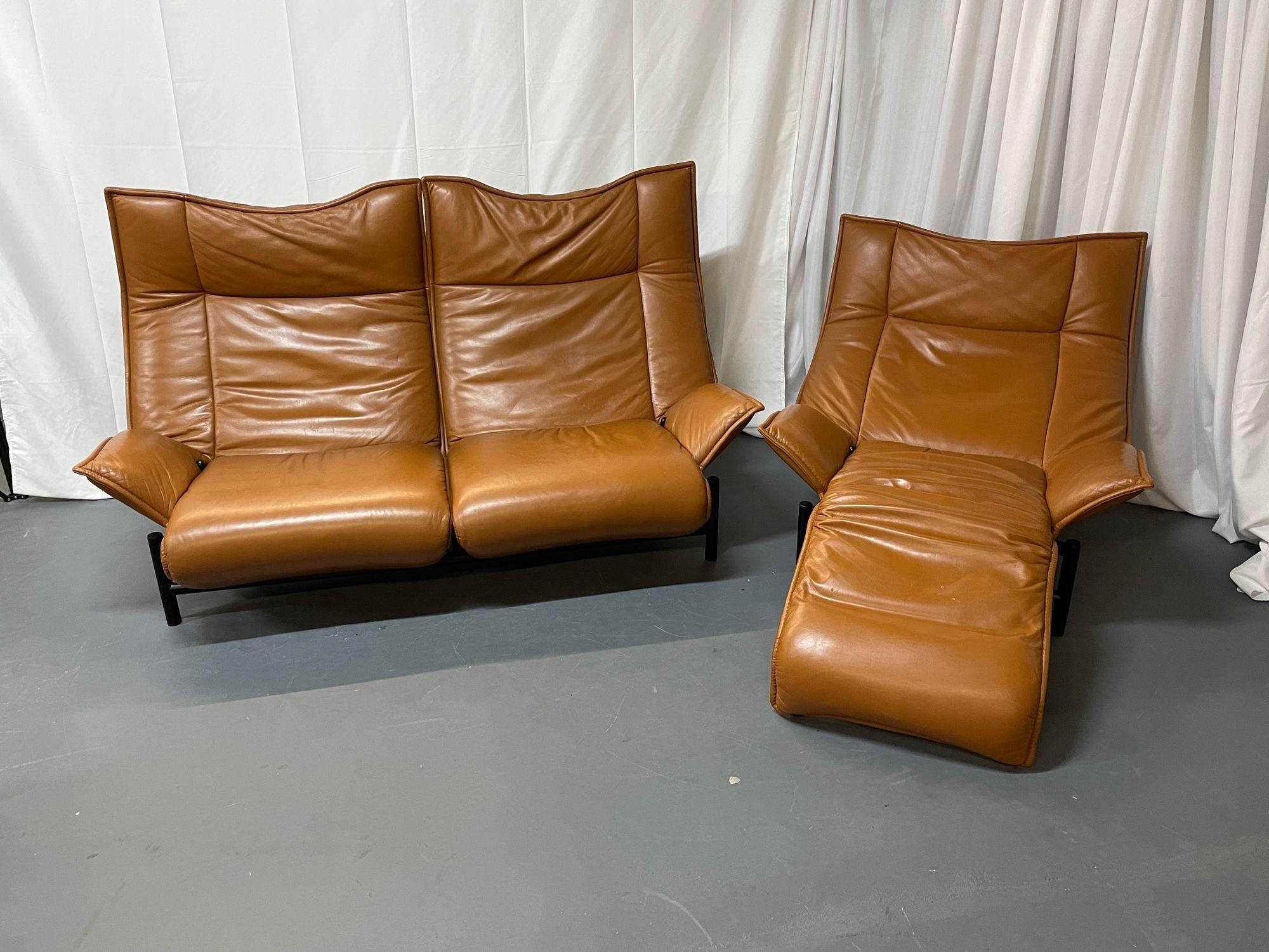 Vico Magistretti for Cassina Veranda Sofa, Two-Seater, Leather, Italian Modern For Sale 7