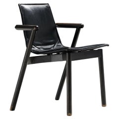 Used Vico Magistretti for Cassina 'Villabianca' Armchair in Black Leather