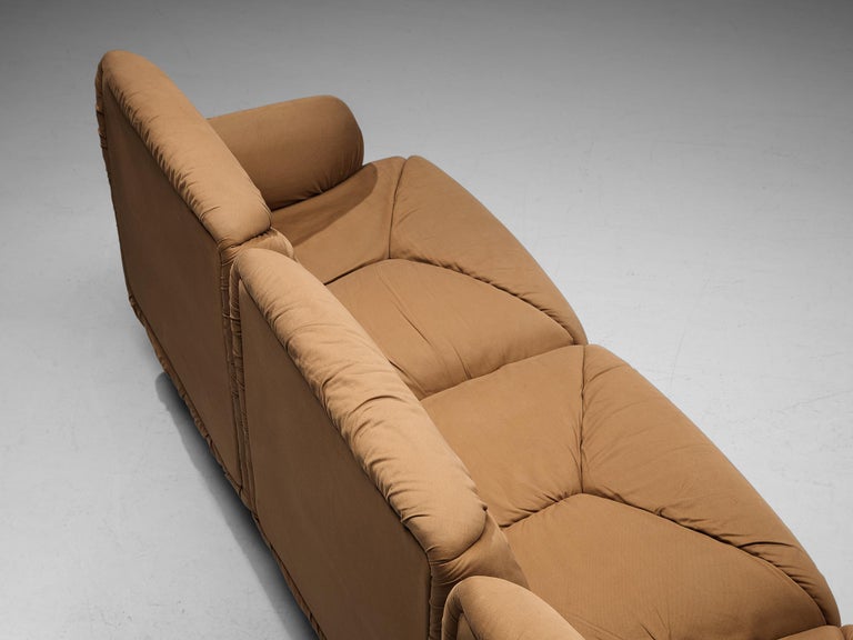 Vico Magistretti for De Padova 'Davis' Sofa in Camel Upholstery 1