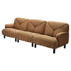 Vico Magistretti for De Padova 'Davis' Sofa in Camel Upholstery