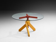 Vico Magistretti for De Padova 'Vidun' Dining Table with Colorful Geometric Base