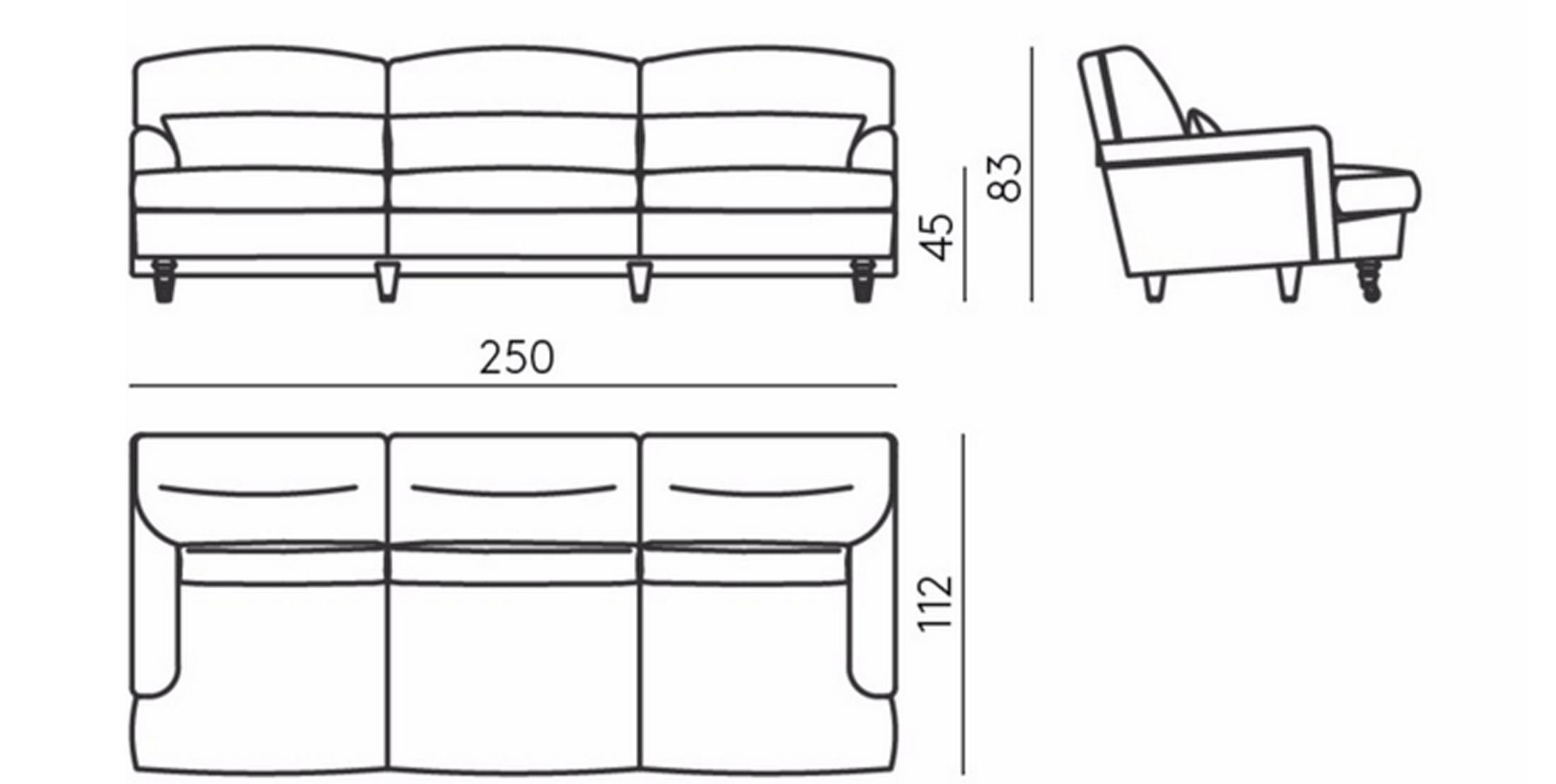 Vico Magistretti for Depadova Three-Seat Sofa Model Raffles 11