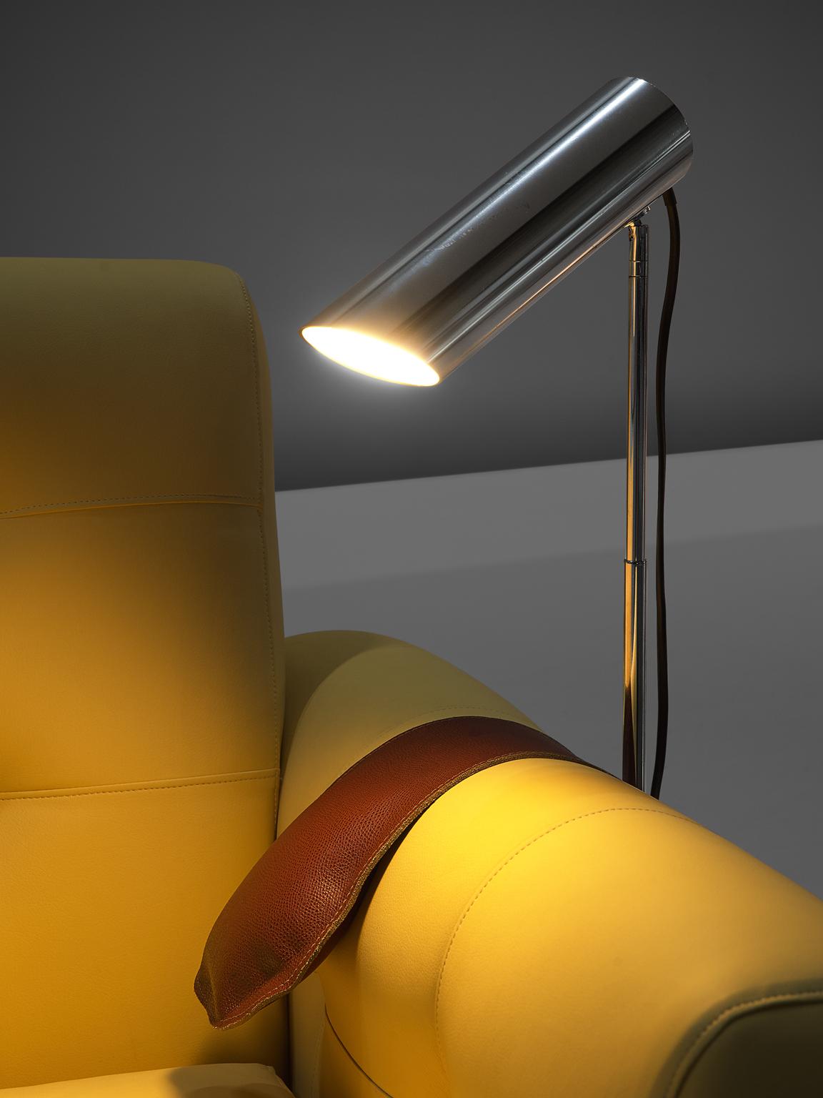 Vico Magistretti für Fontana Arte Lampe Verchromtes Messing und Leder (Italienisch)