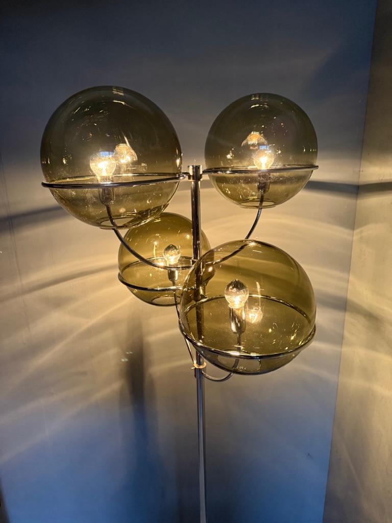 Vico Magistretti per Oluce- lampada da terra monumentale per interni Lyndon - Murano-1977 In condizioni buone in vendita a The Hague, NL