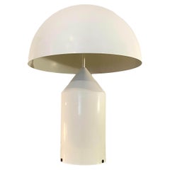 Vico Magistretti for Oluce White Lacquered Stell Atollo Table Lamp, Italy 1977