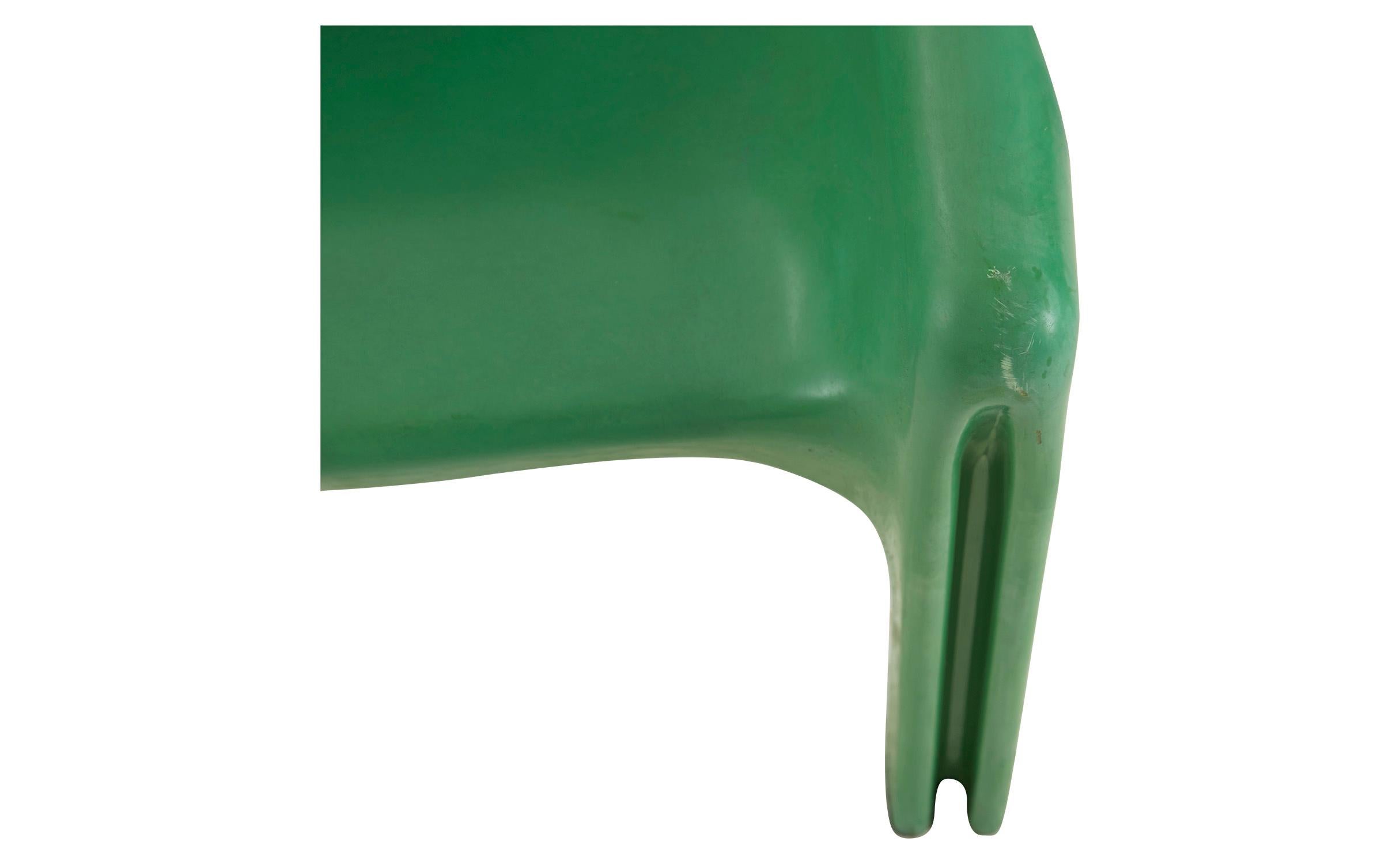 Vico Magistretti Green Molded Plastic Vicario Chair In Good Condition In Chicago, IL