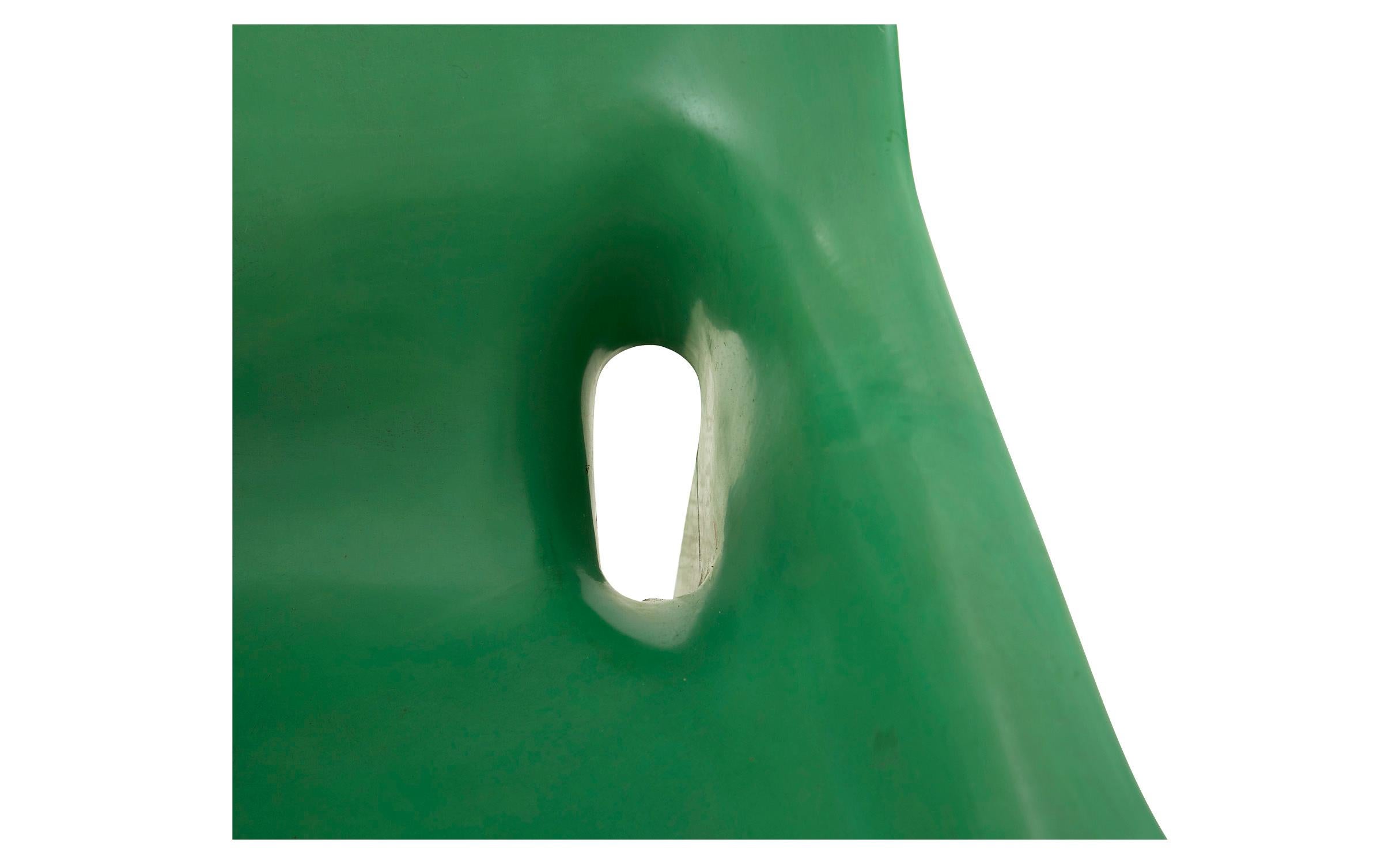 20th Century Vico Magistretti Green Molded Plastic Vicario Chair