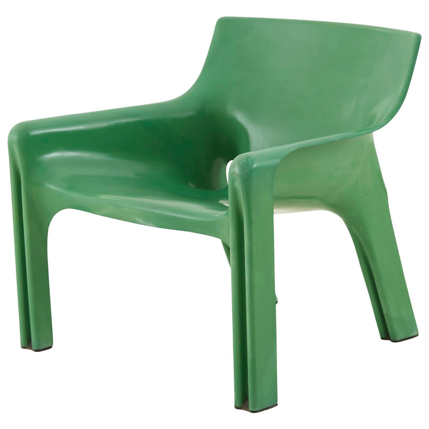 Vico Magistretti Green Molded Plastic Vicario Chair
