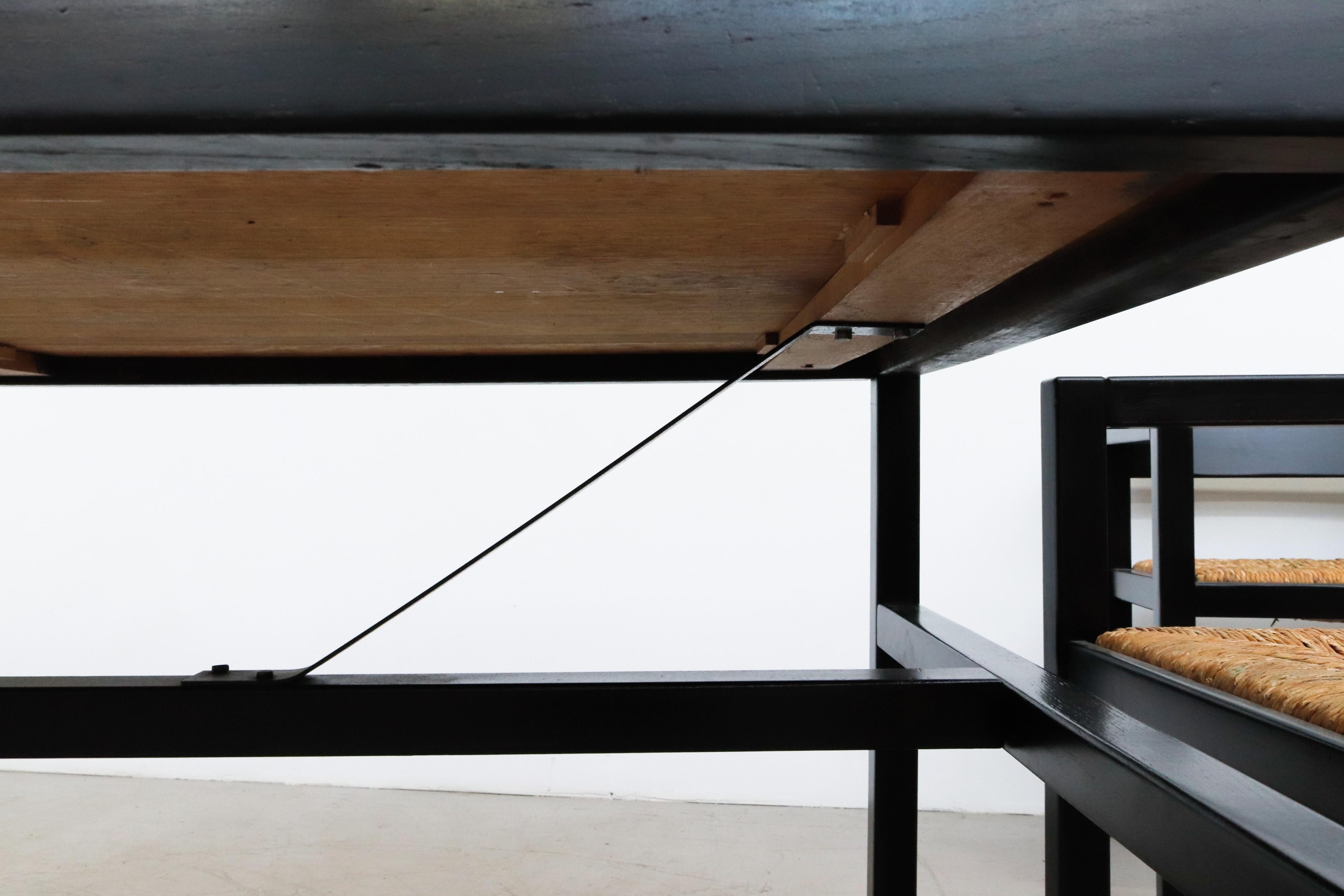 Vico Magistretti Inspired Modernist Two Tone Dining Set 4