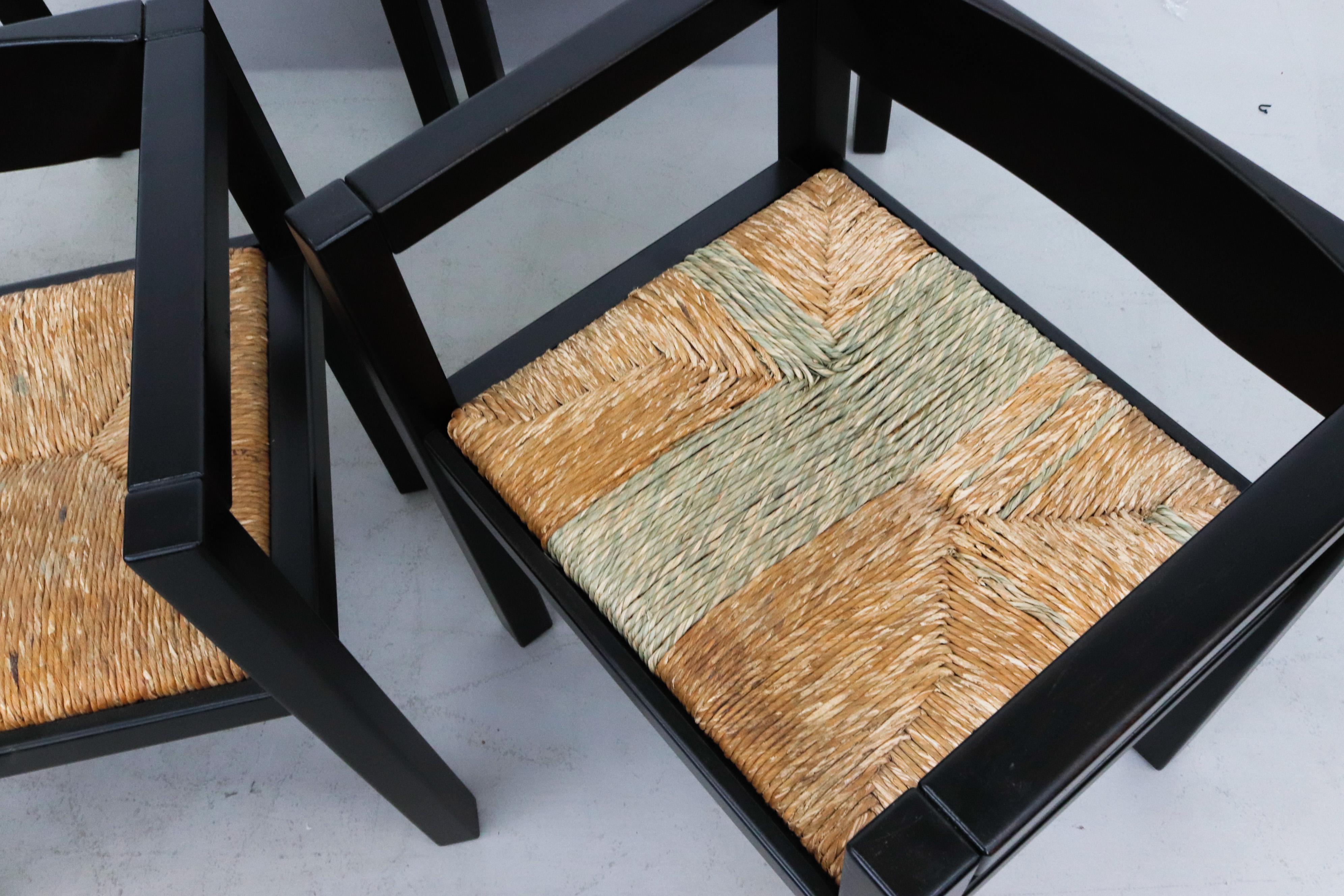 Vico Magistretti Inspired Modernist Two Tone Dining Set 8