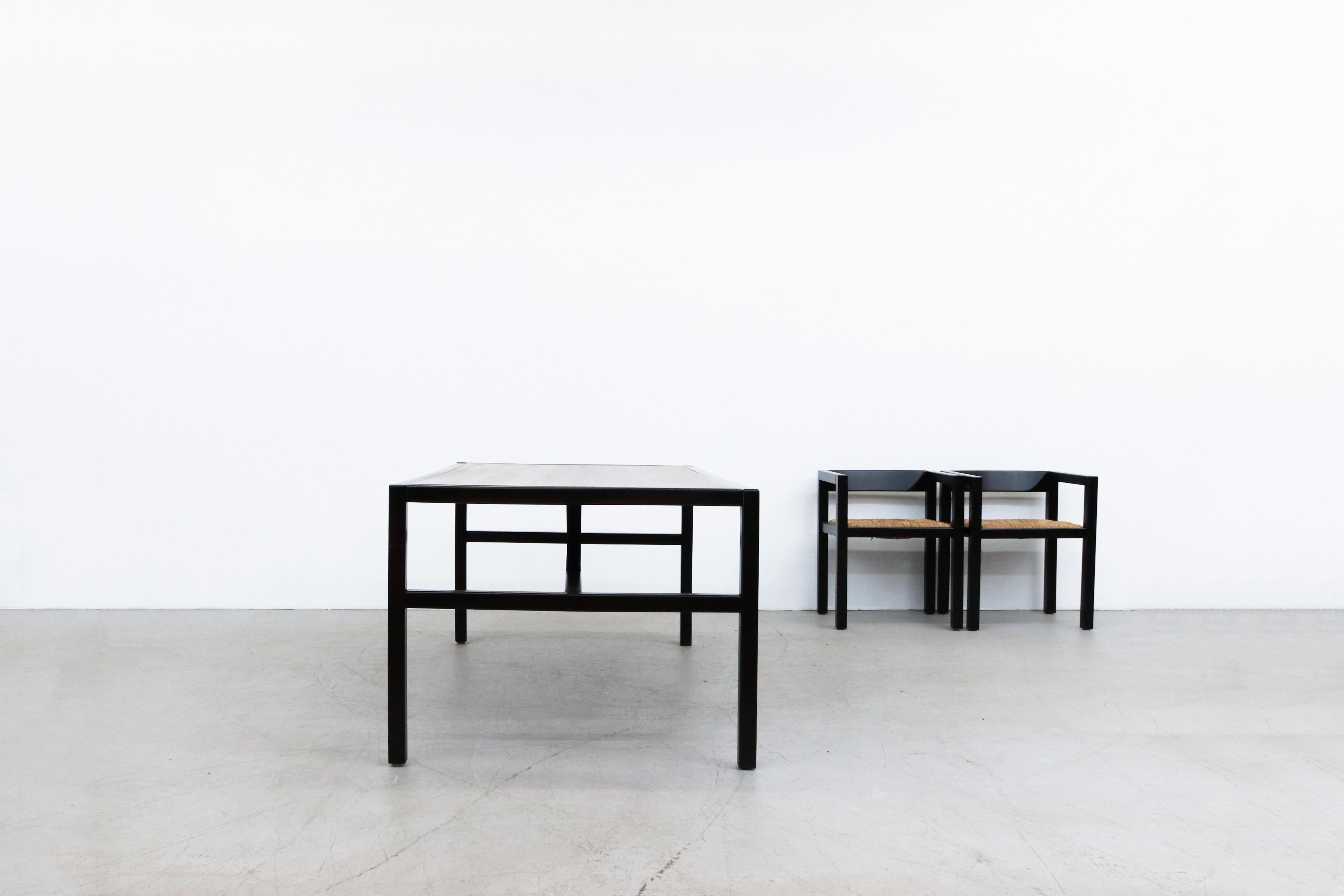 Mid-Century Modern Vico Magistretti Inspired Modernist Two Tone Dining Set