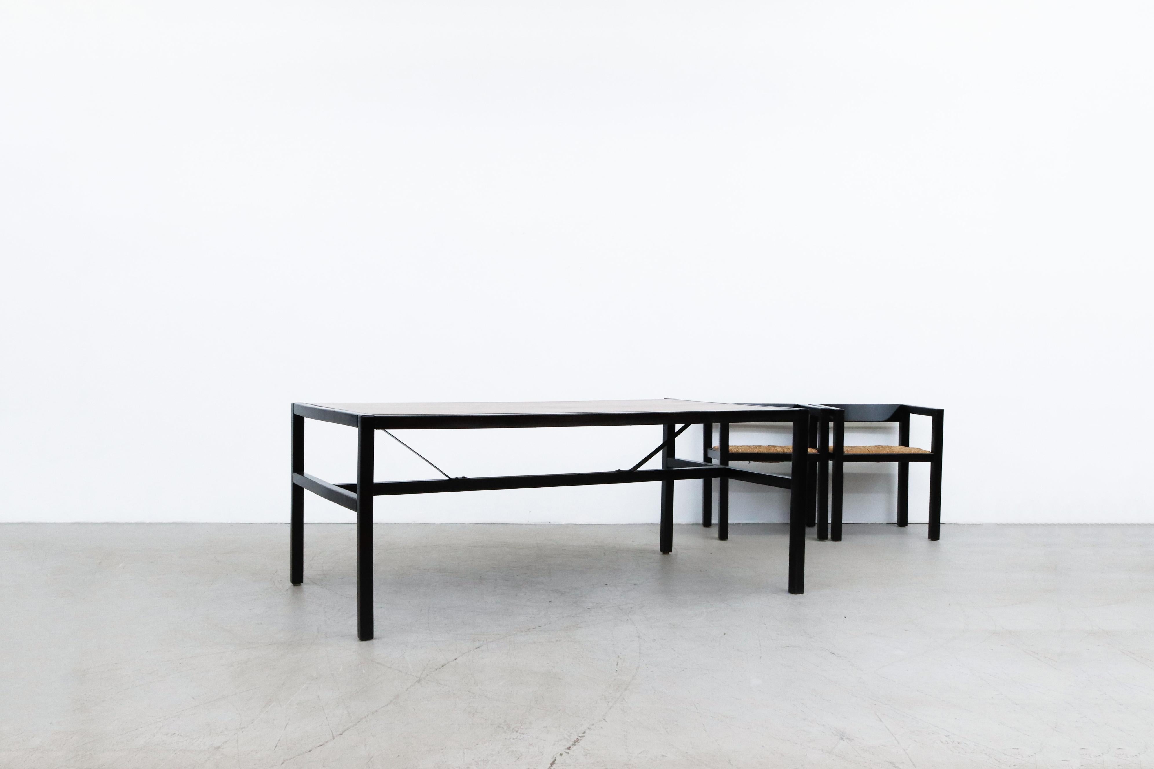 Dutch Vico Magistretti Inspired Modernist Two Tone Dining Set