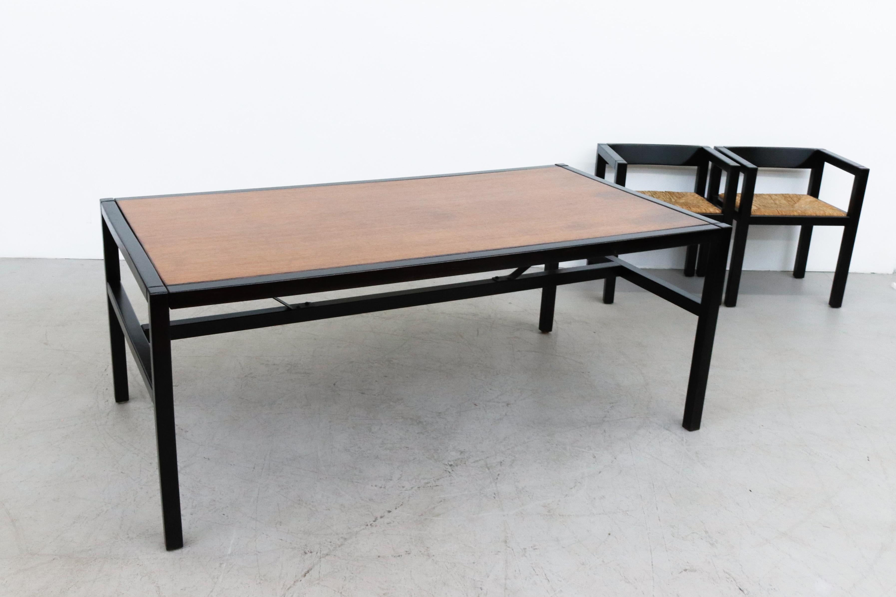 Stained Vico Magistretti Inspired Modernist Two Tone Dining Set