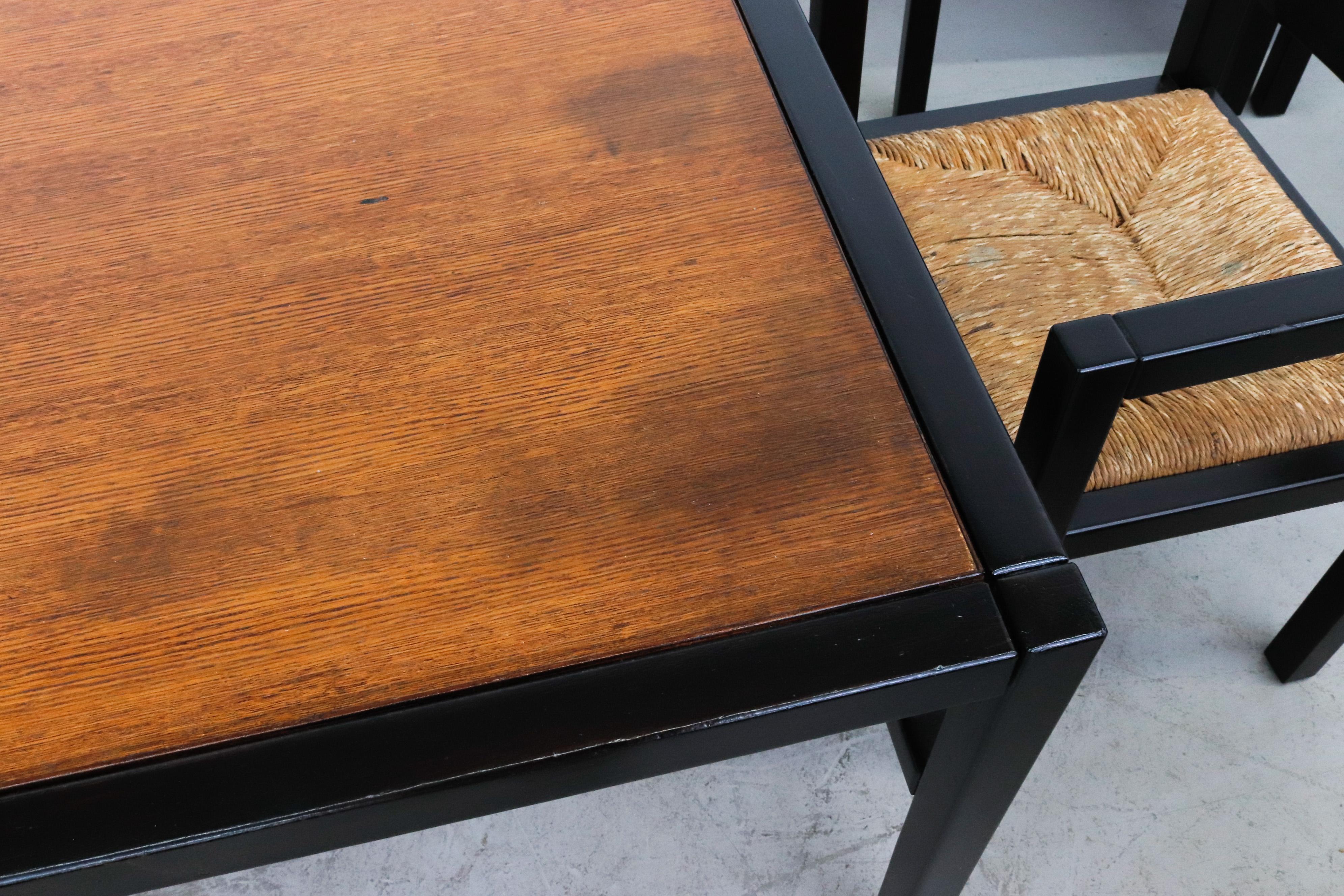 Vico Magistretti Inspired Modernist Two Tone Dining Set 1