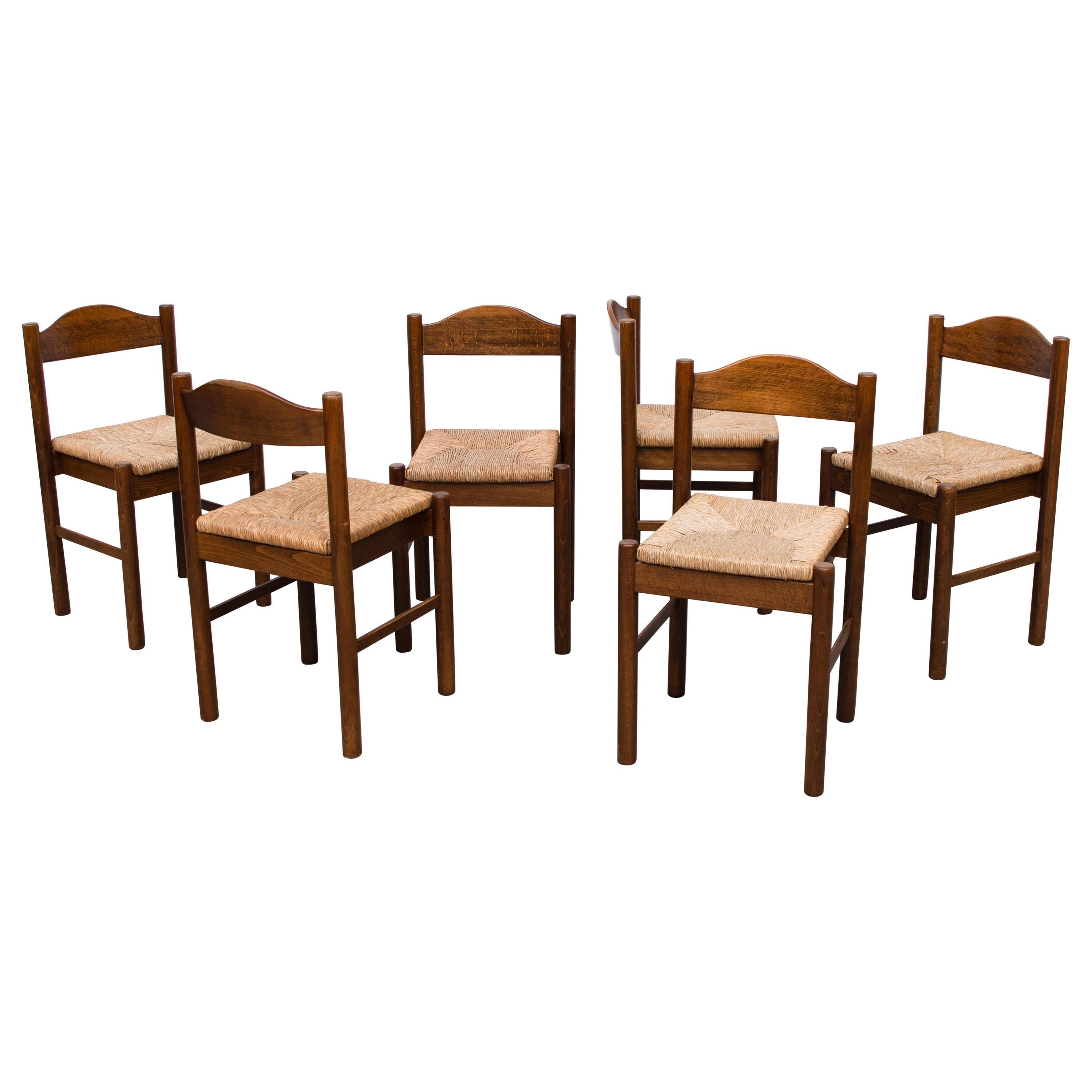 Vico Magistretti Inspired Rush Dining Chairs