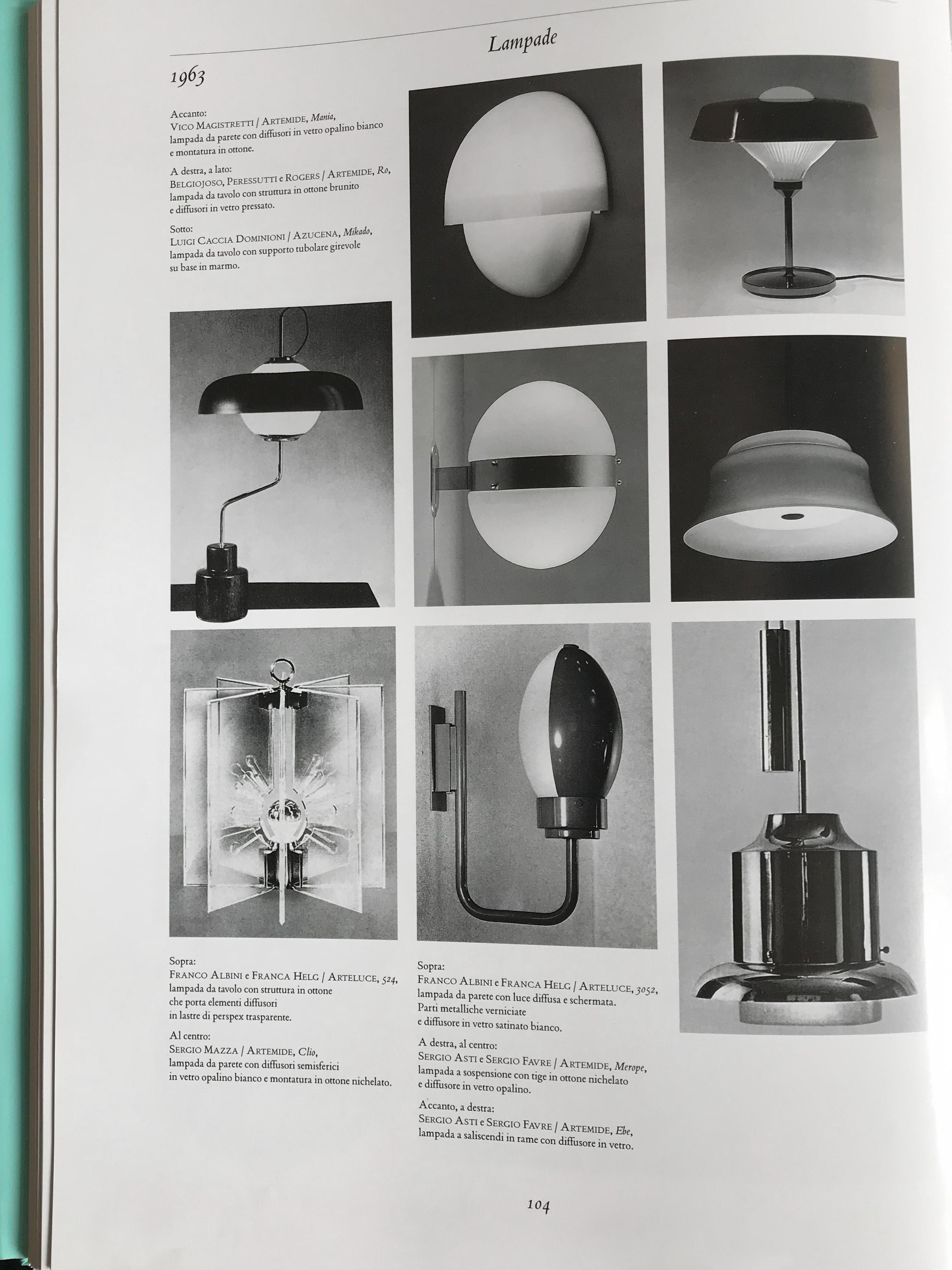 Vico Magistretti Italian Glass Wall Lamps Sconces Model Mania for Artemide 1960s 12