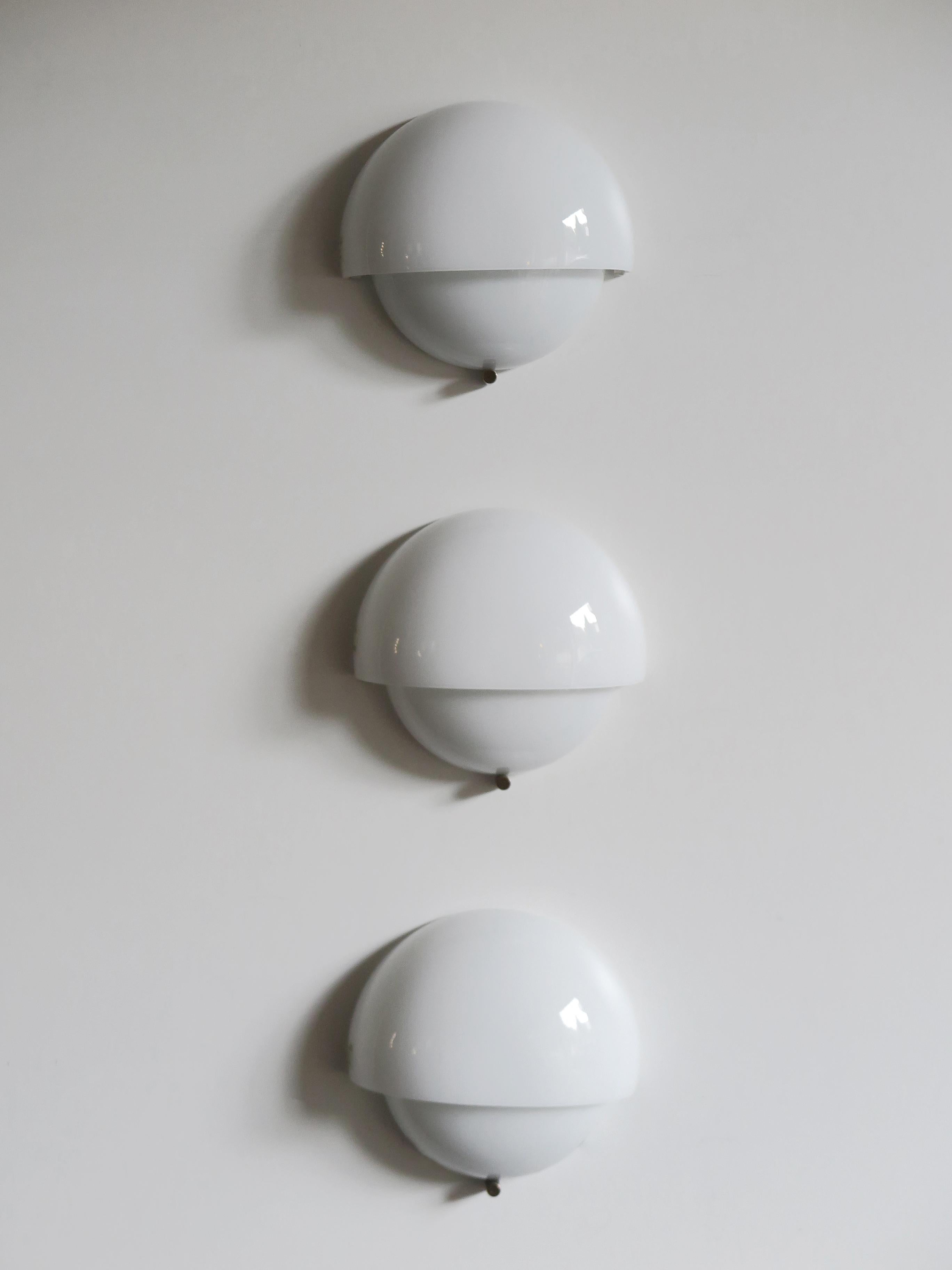 Mid-Century Modern Vico Magistretti Italian Glass Wall Lamps Sconces Model Mania for Artemide 1960s