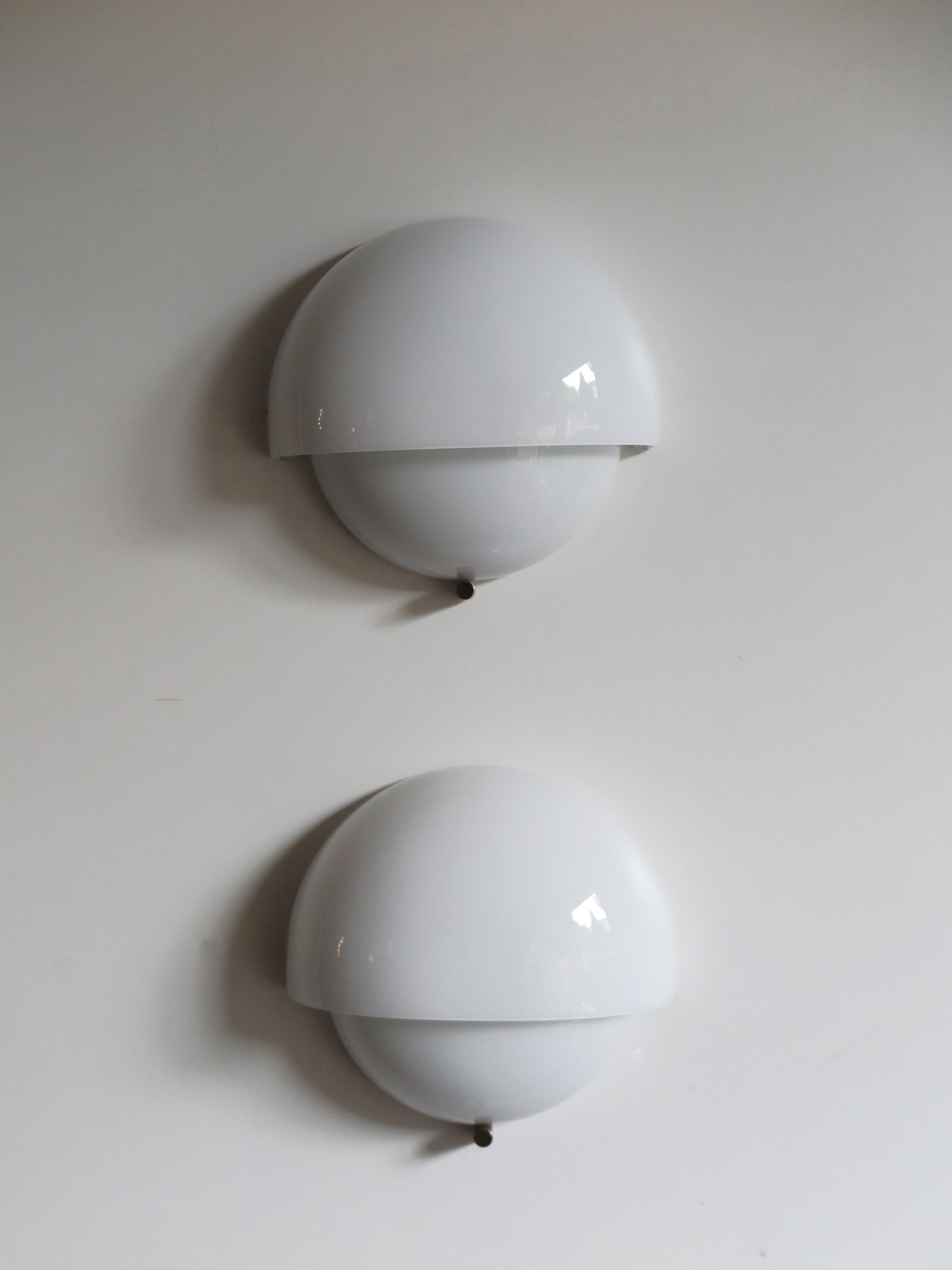 Vico Magistretti Italian Glass Wall Lamps Sconces Model Mania for Artemide 1960s 1