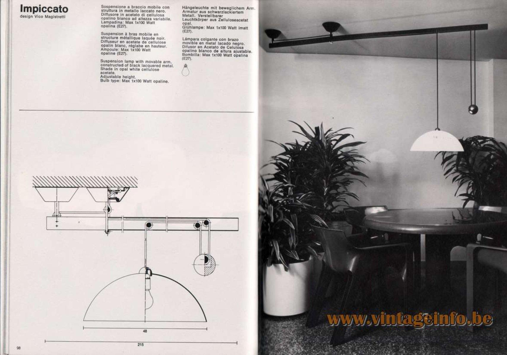 Acciaio Lampada da parete Vico Magistretti Modello 