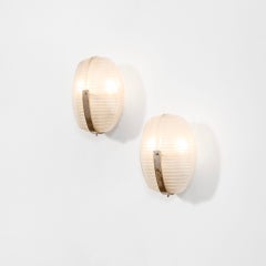 Vico Magistretti Lambda Wall Lamp for Artemide, Opaline Crystal, 1961