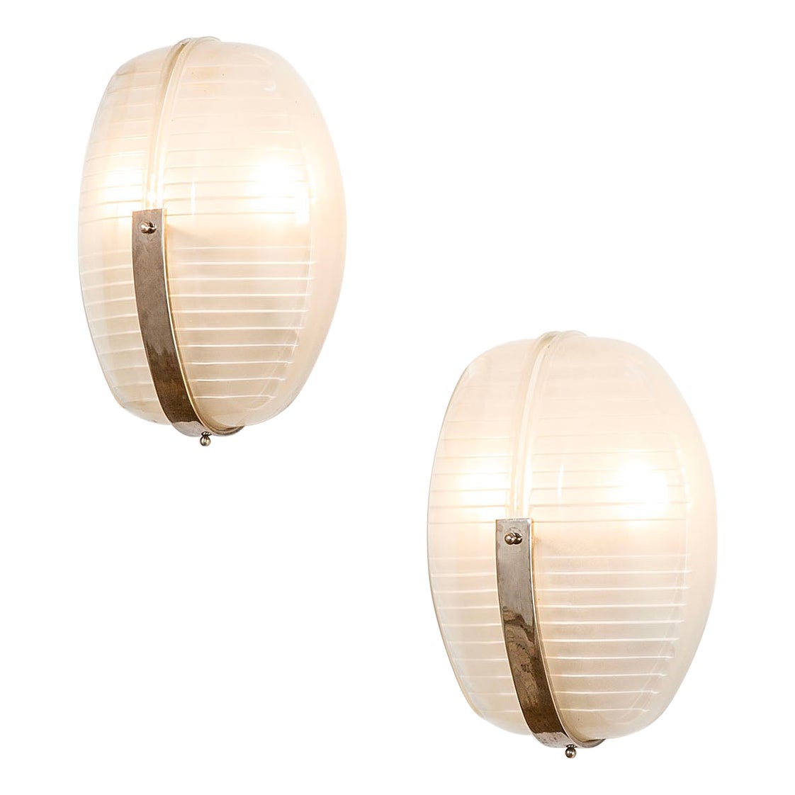Vico Magistretti Lambda Wall Lamp for Artemide, Opaline Crystal, 1961