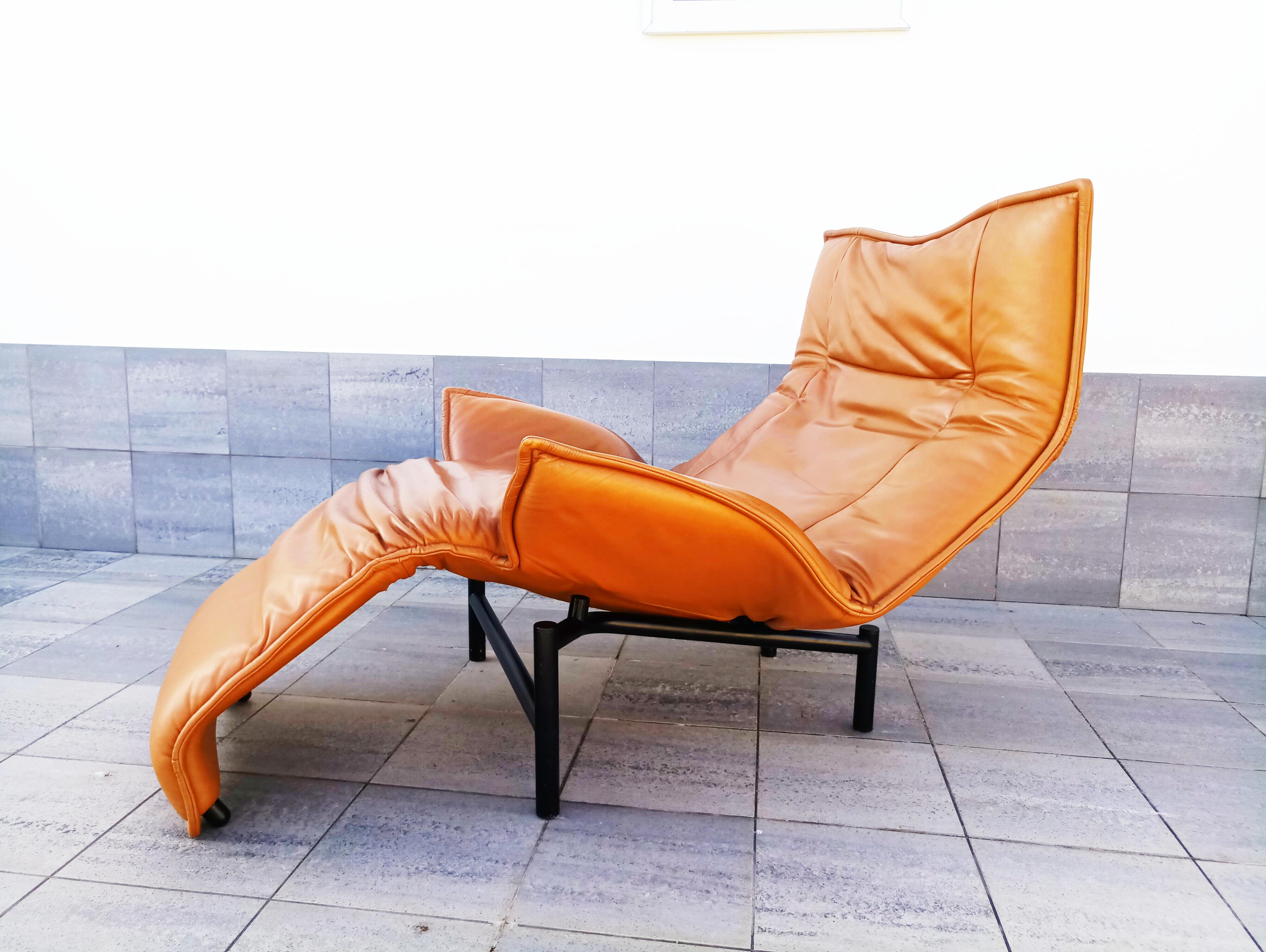 Vico Magistretti Leather Lounge Armchairs 