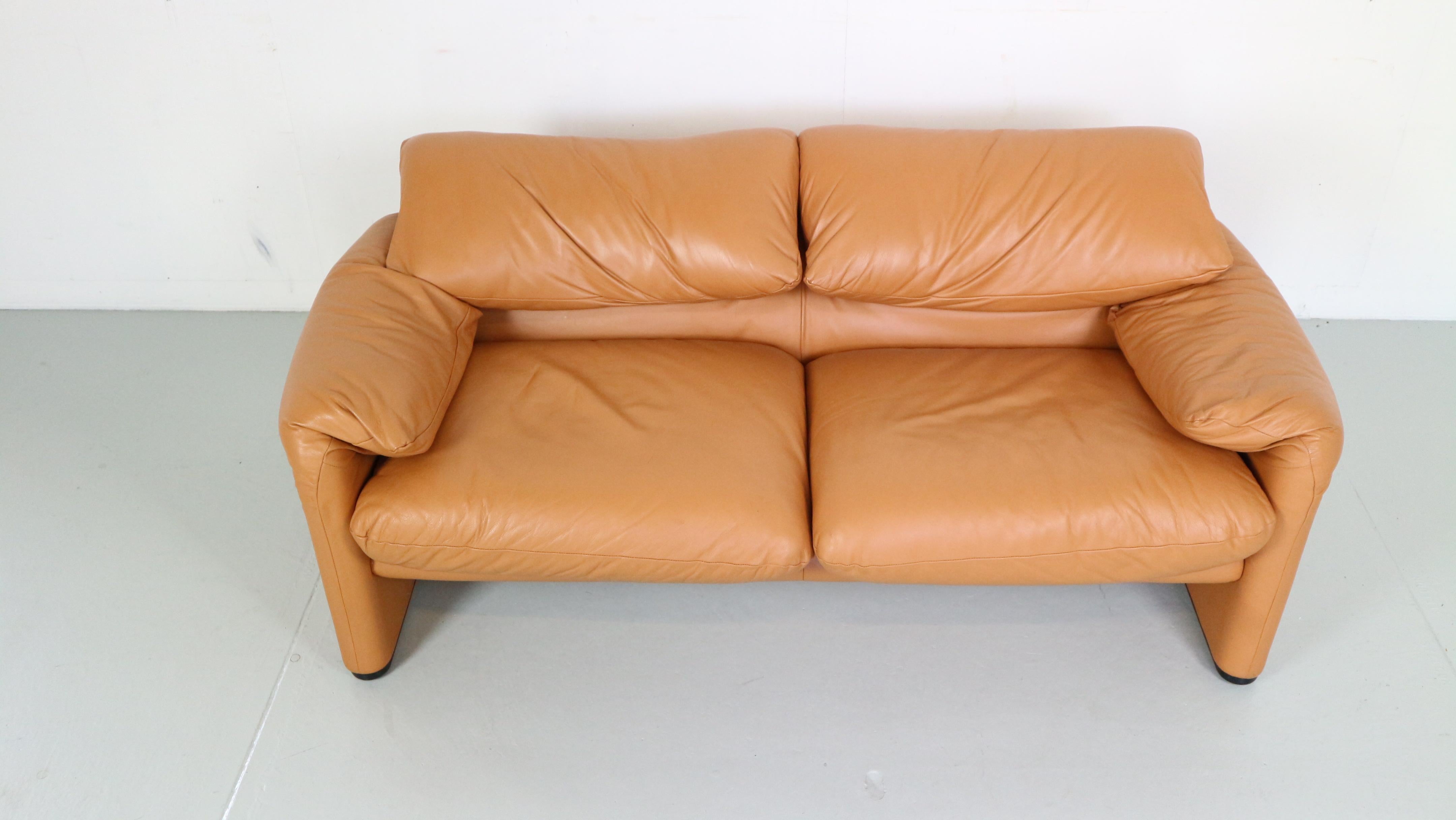 cassina leather sofa
