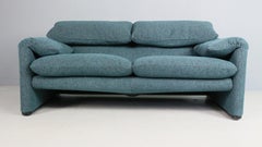 Vico Magistretti "Maralunga" 2-seater re-upholstered sofa For Cassina