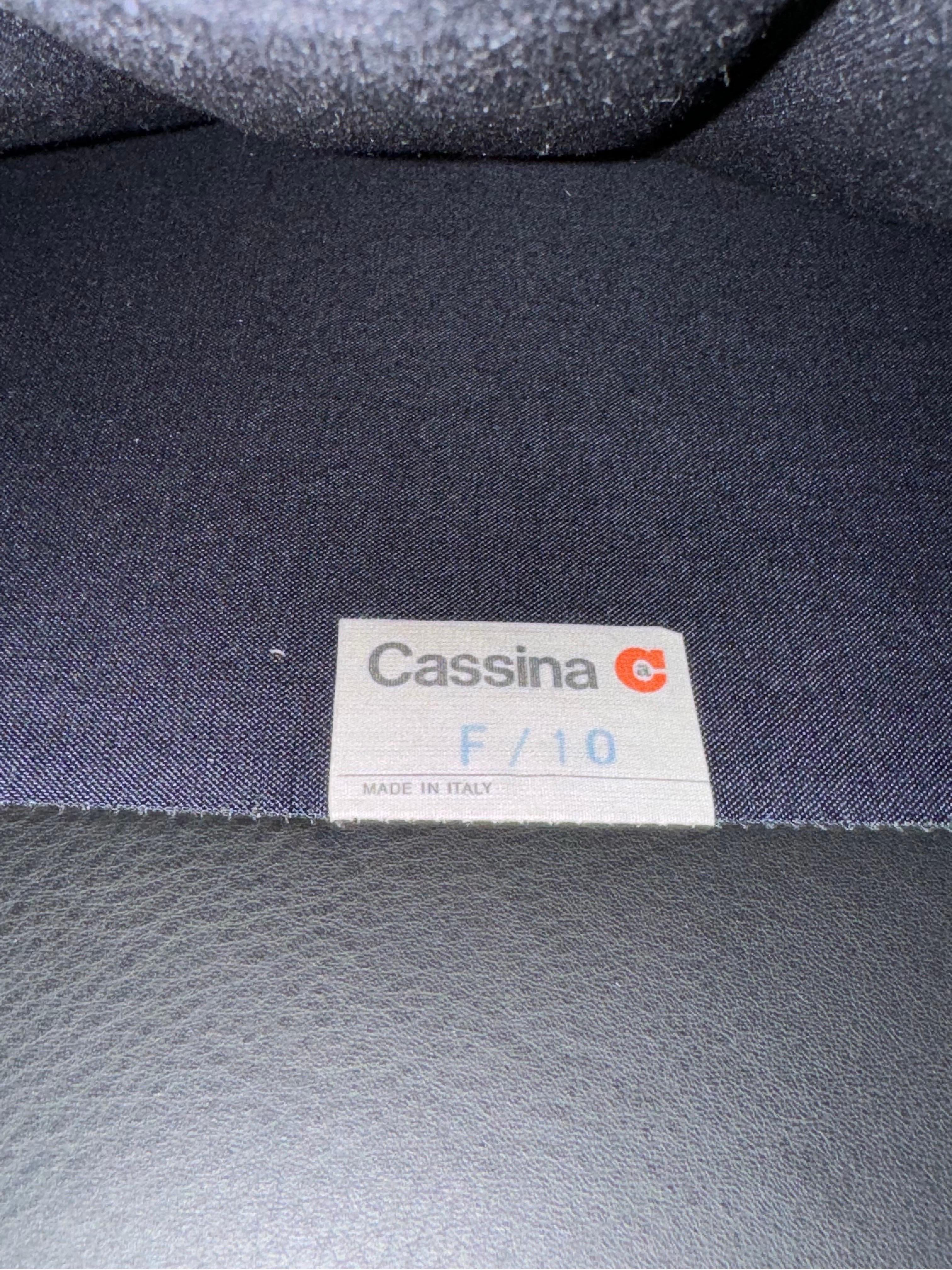 Vico Magistretti Maralunga Black Leather Lounge Chair for Cassina, 1980s For Sale 7