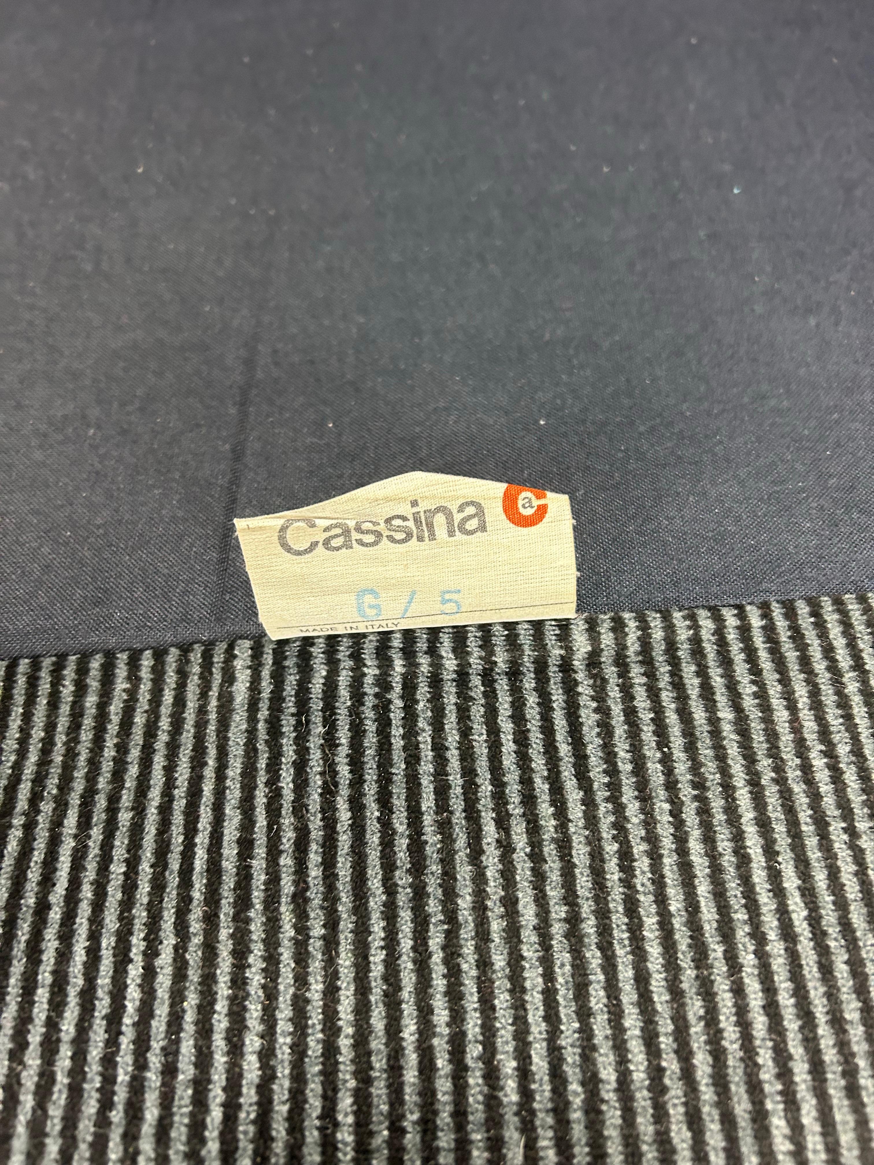Vico Magistretti Chaise longue en tissu original noir Maralunga pour Cassina, années 1980 en vente 2